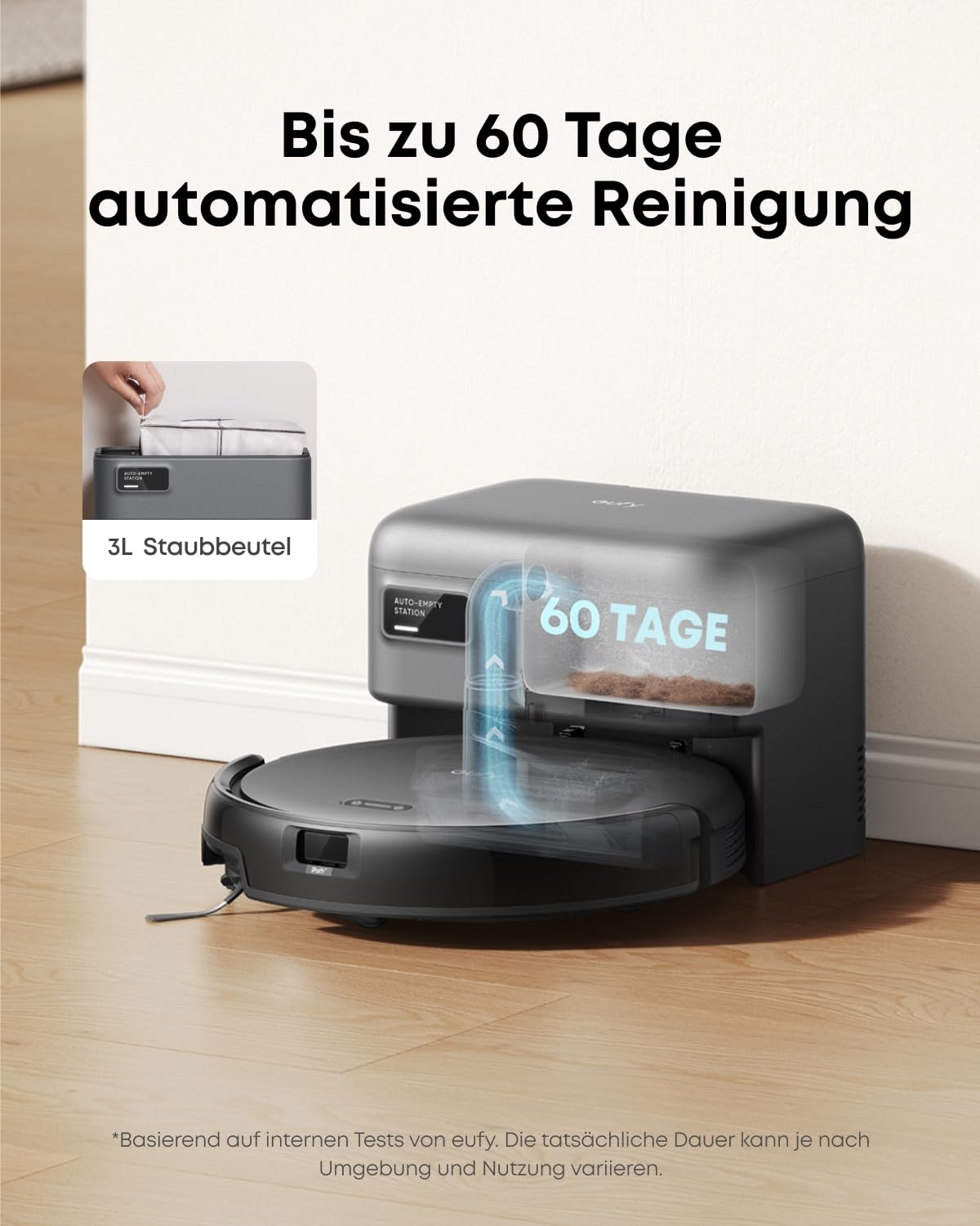 eufy C10 Saugroboter mit Automatischer Absaugstation, Ultraflach
