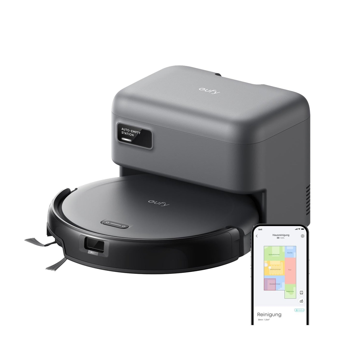 eufy C10 Saugroboter mit Automatischer Absaugstation, Ultraflach