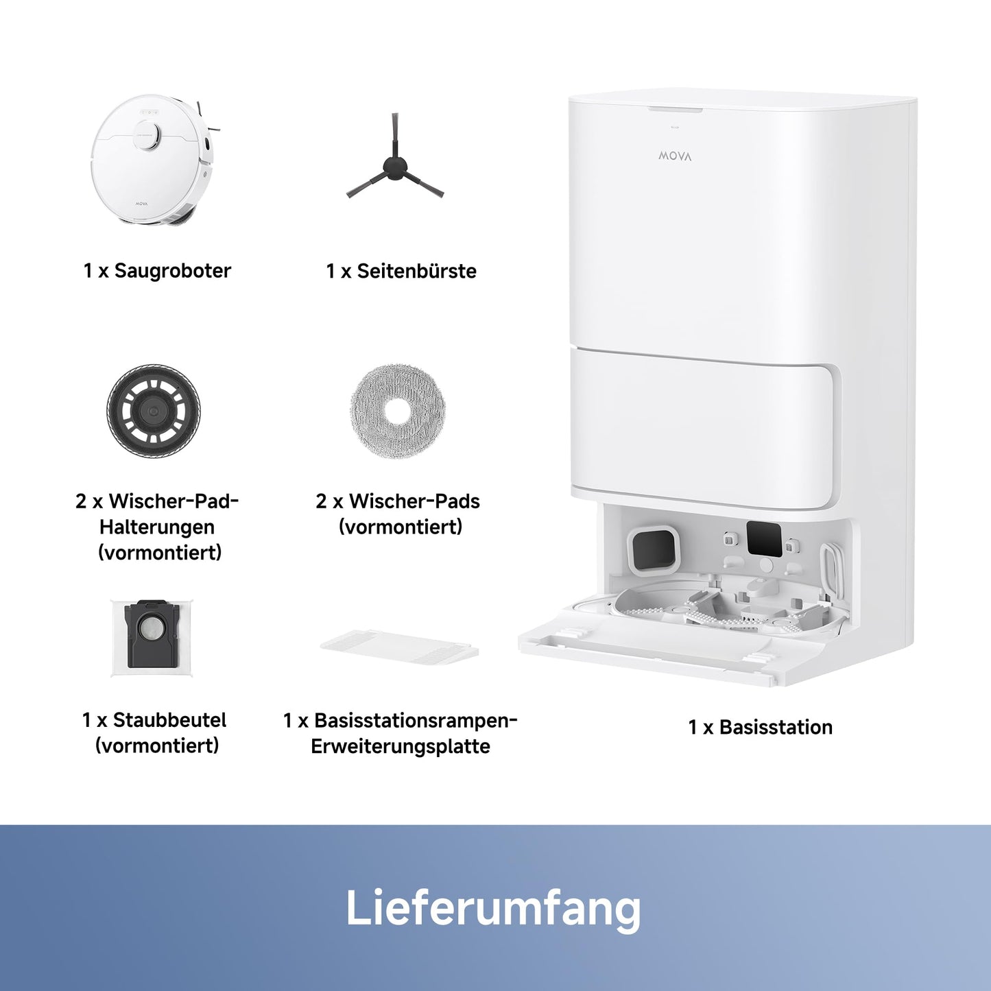 Mova E30 Ultra Saug- & Wischroboter mit Automatischer Entleerung