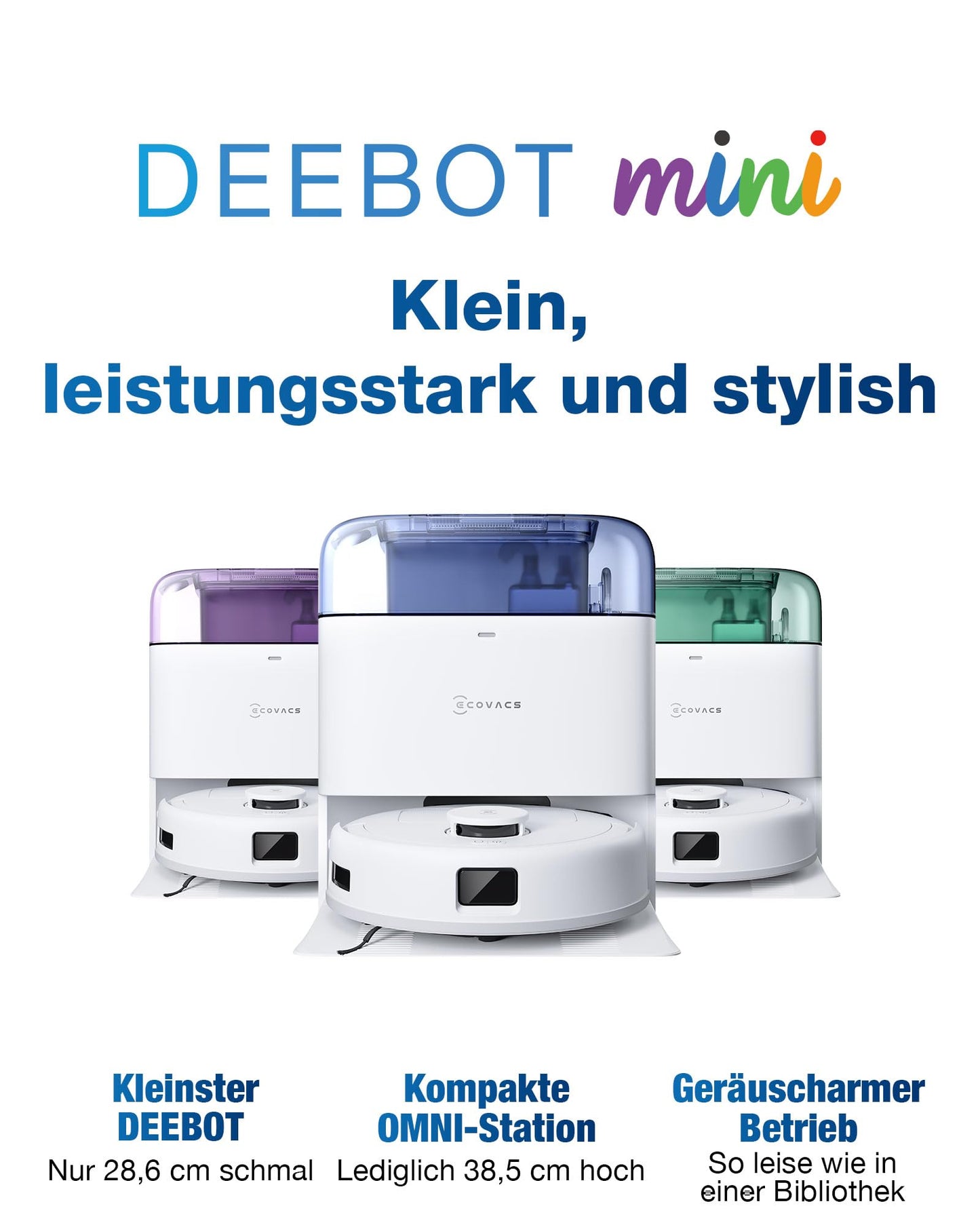ECOVACS DEEBOT Mini – Saug- und Wischroboter mit 9.000 Pa, LiDAR, Selbstreinigung & Anti-Haar-Technologie