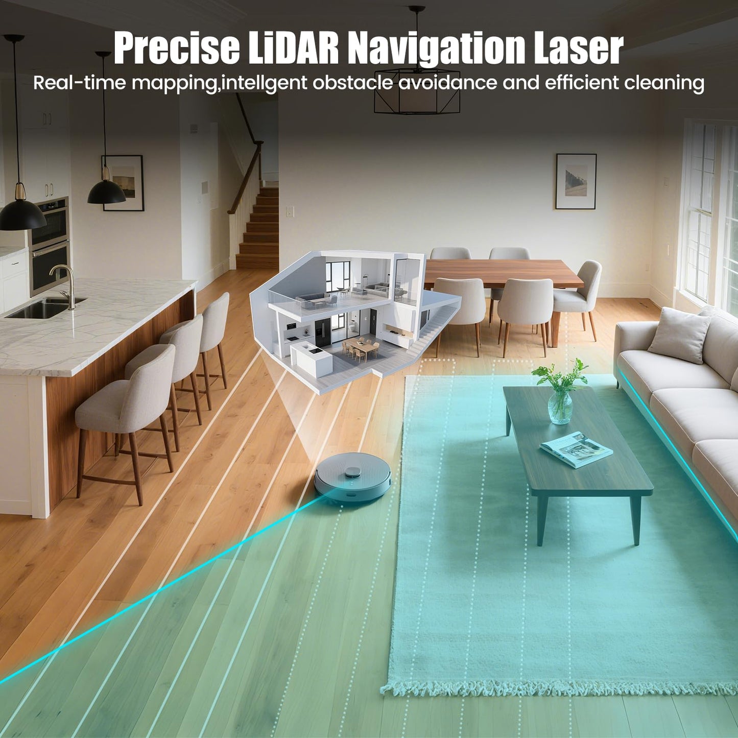 AIRROBO T25+ Saug- und Wischroboter mit Absaugstation – 5500 Pa, LiDAR Navigation