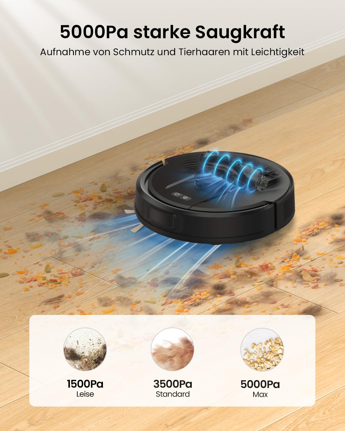 Vexilar W11 Saugroboter 2-in-1 – 5.000 Pa, Wischfunktion, LiDAR, WiFi