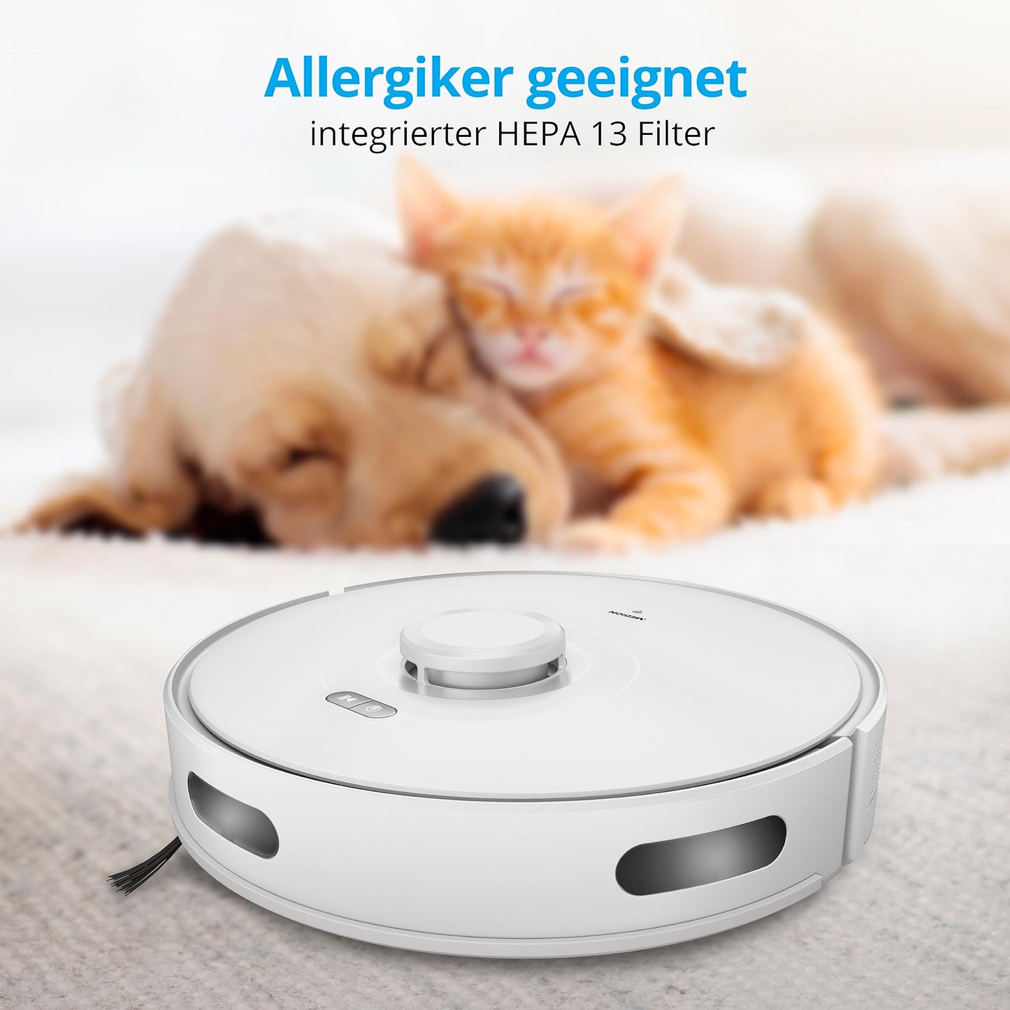 MEDION X10 SW Saug- & Wischroboter – 2.700 Pa, Lasernavigation, App & Sprachsteuerung