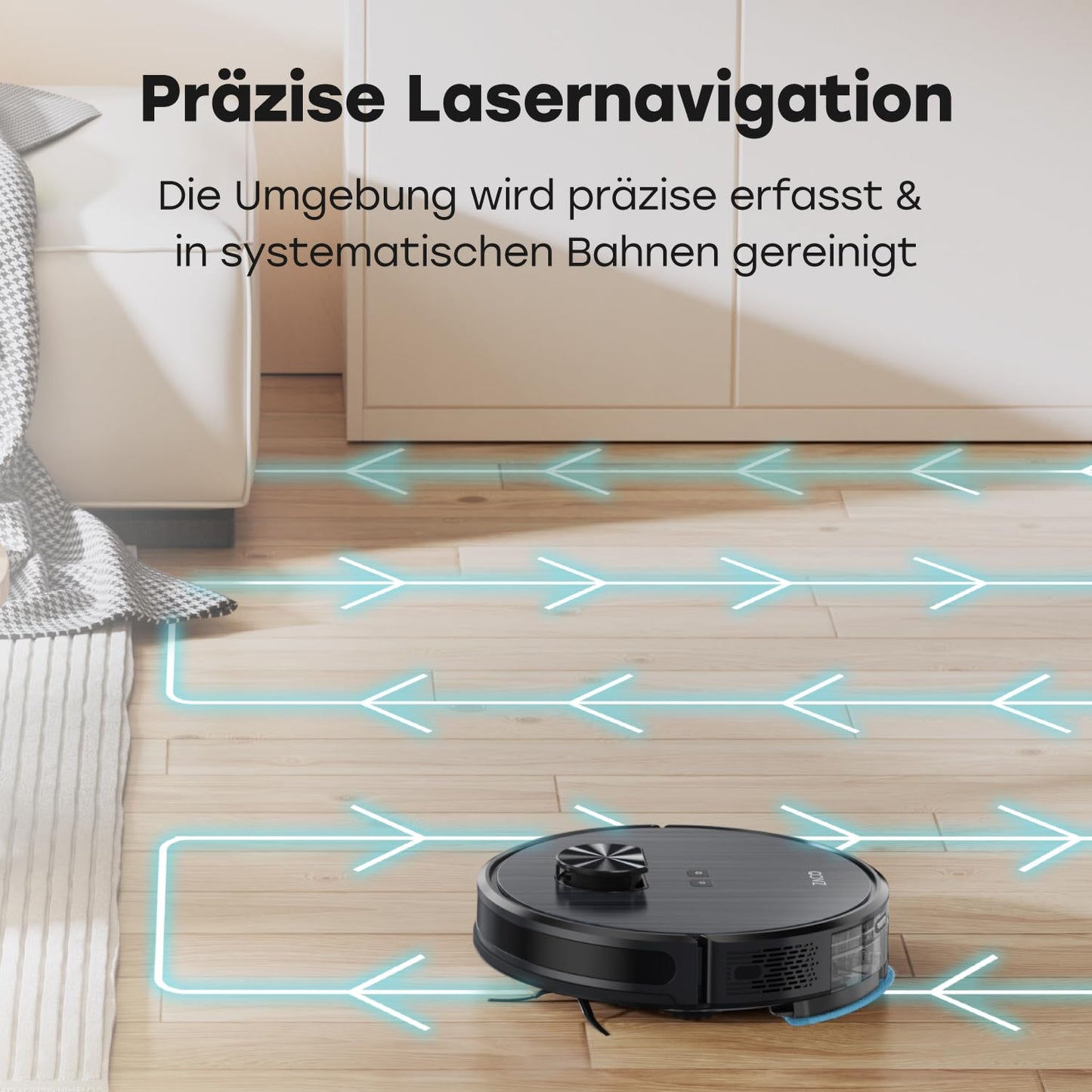 ZACO A10 Pro Saugroboter 2-in-1 – 3.000 Pa, Wischfunktion, 2,5 L Absaugstation, LiDAR, App & Alexa