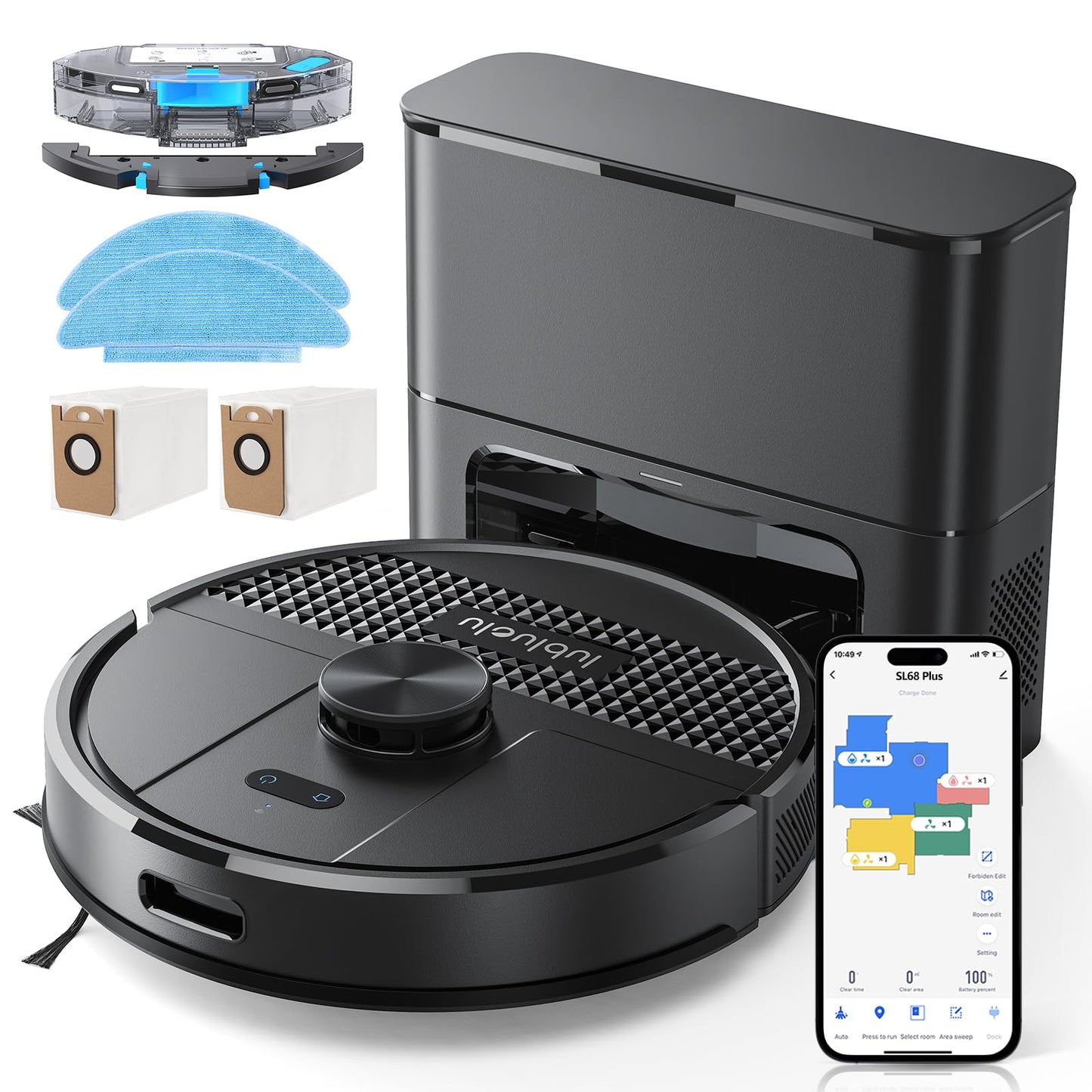 Lubluelu SL68 Plus Saug- & Wischroboter mit Absaugstation – 4500 Pa, 3-in-1 Reinigung, LiDAR, App & Alexa