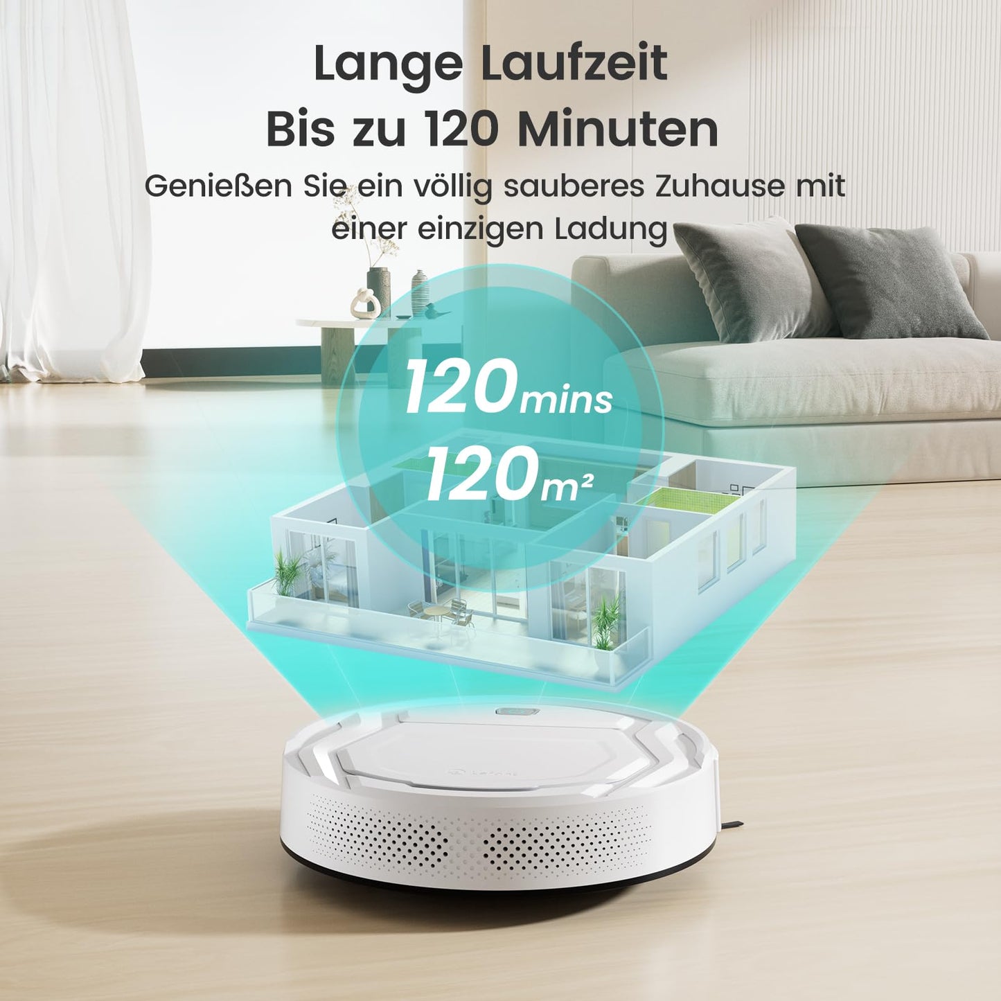LEFANT M210 Superschlanker Saugroboter – 500 ml, WLAN, Alexa & App-Steuerung, Leise, für Tierhaare