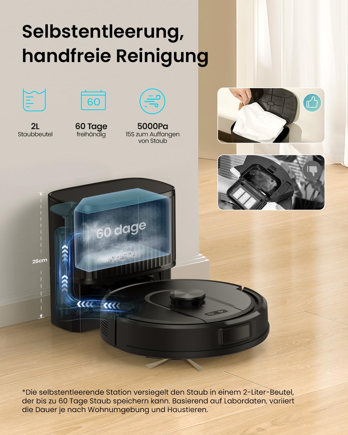 Vexilar W11 Saug- & Wischroboter mit Absaugstation – 6000 Pa