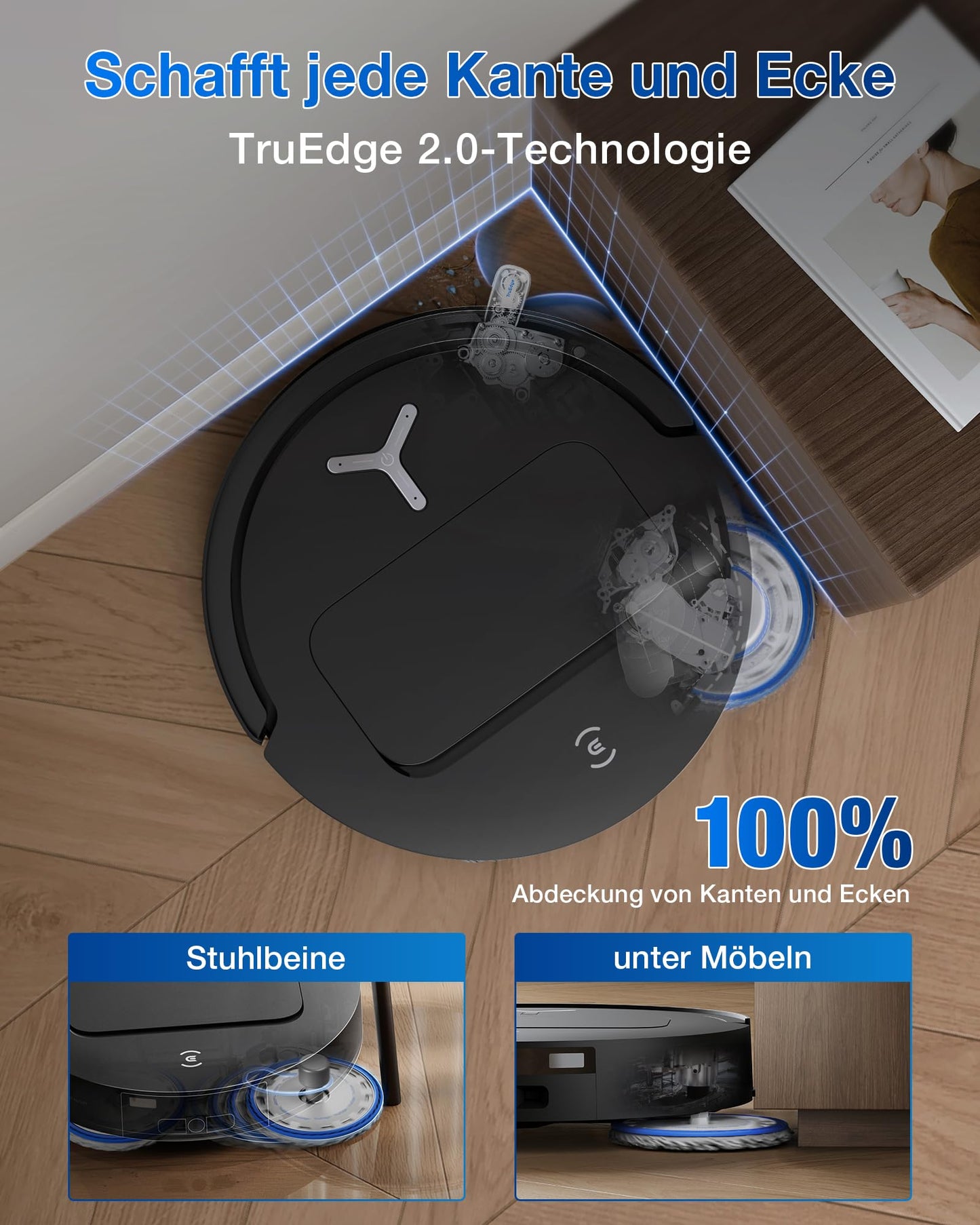 ECOVACS DEEBOT T50 Omni – Saug- und Wischroboter mit 15.000 Pa, ZeroTangle 2.0 & All-in-One Station