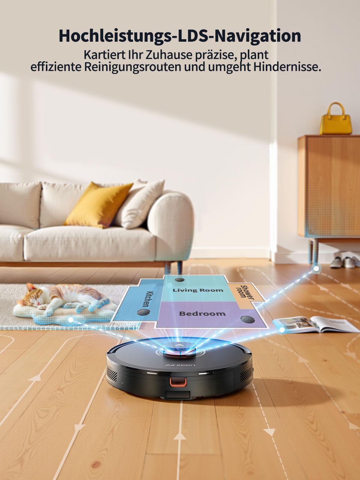 Airzeen Q10 Pro Saug- & Wischroboter mit Auto-Entleerung – 5000 Pa