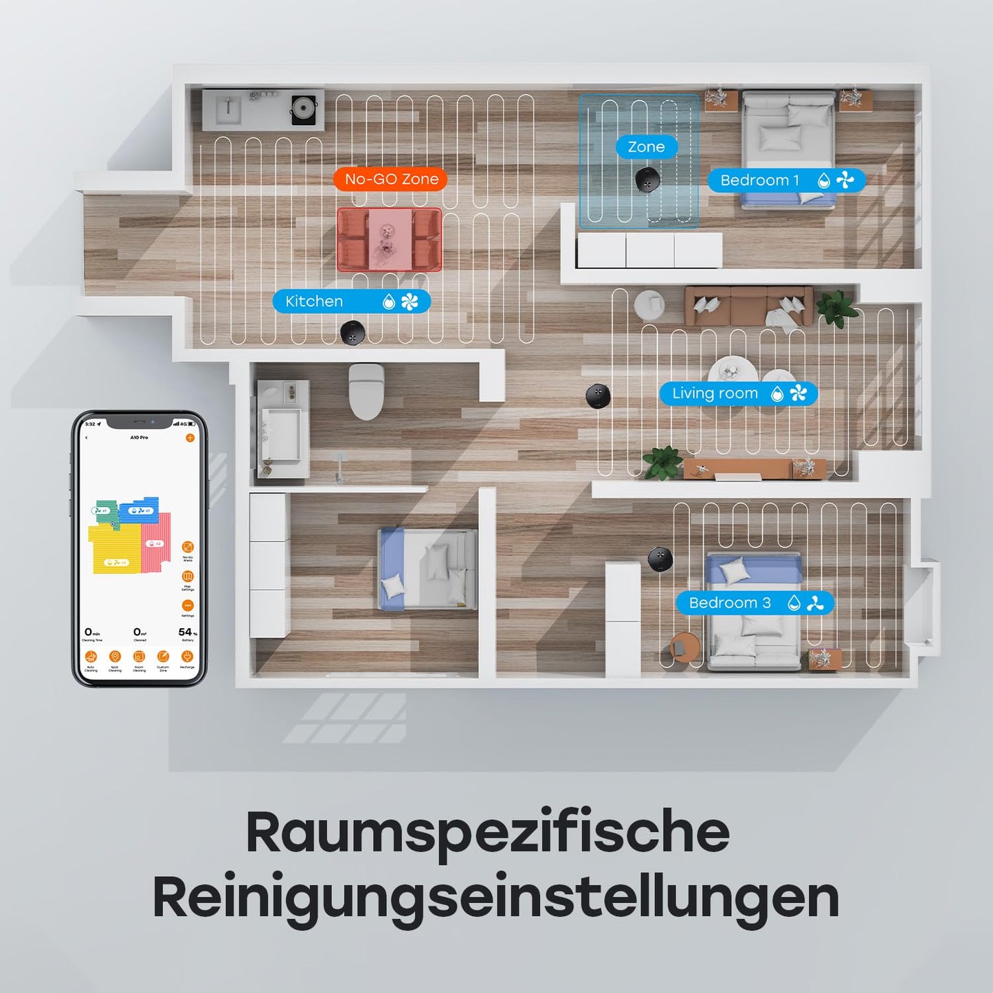 ZACO A10 Pro Saugroboter 2-in-1 – 3.000 Pa, Wischfunktion, 2,5 L Absaugstation, LiDAR, App & Alexa
