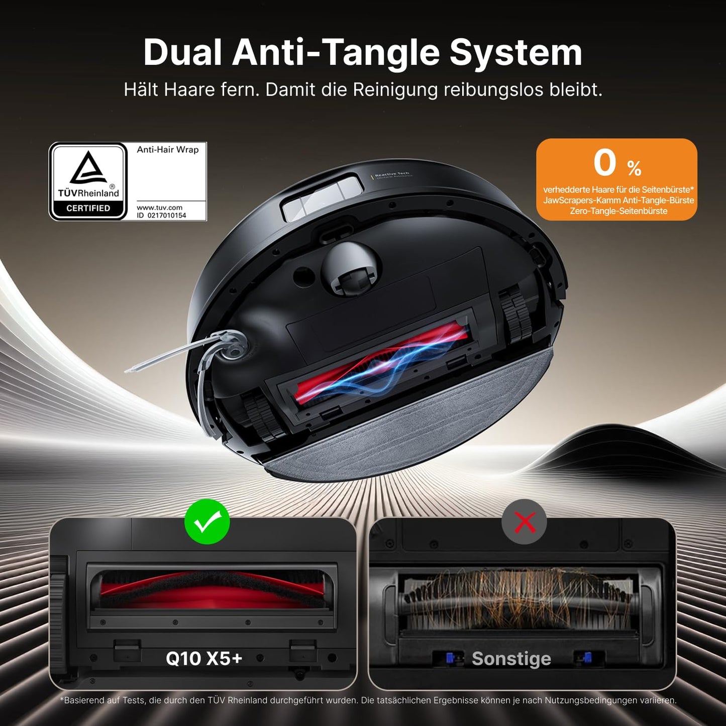 roborock Q10 X5+ Saug- und Wischroboter – 10.000 Pa, Auto-Entleerungsstation, Dual Anti-Tangle