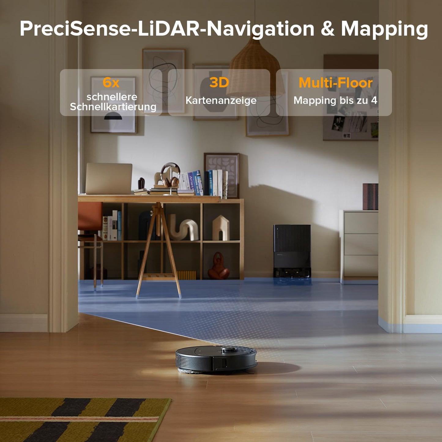 Dreame D10 Plus Saug- und Wischroboter mit automatischer Staubentleerung – 4000 Pa, LiDAR Navigation, App & Sprachsteuerung