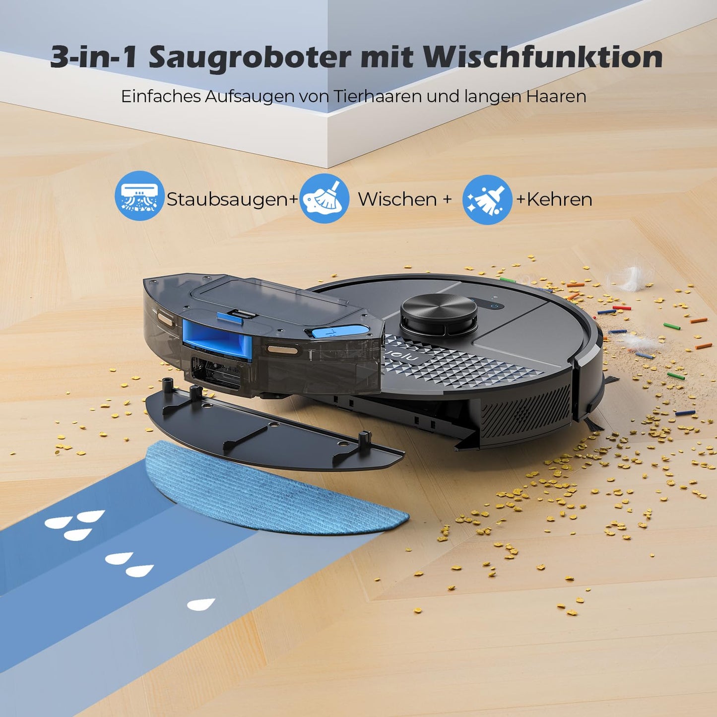 Lubluelu SL68 Plus Saug- & Wischroboter mit Absaugstation – 4500 Pa, 3-in-1 Reinigung, LiDAR, App & Alexa