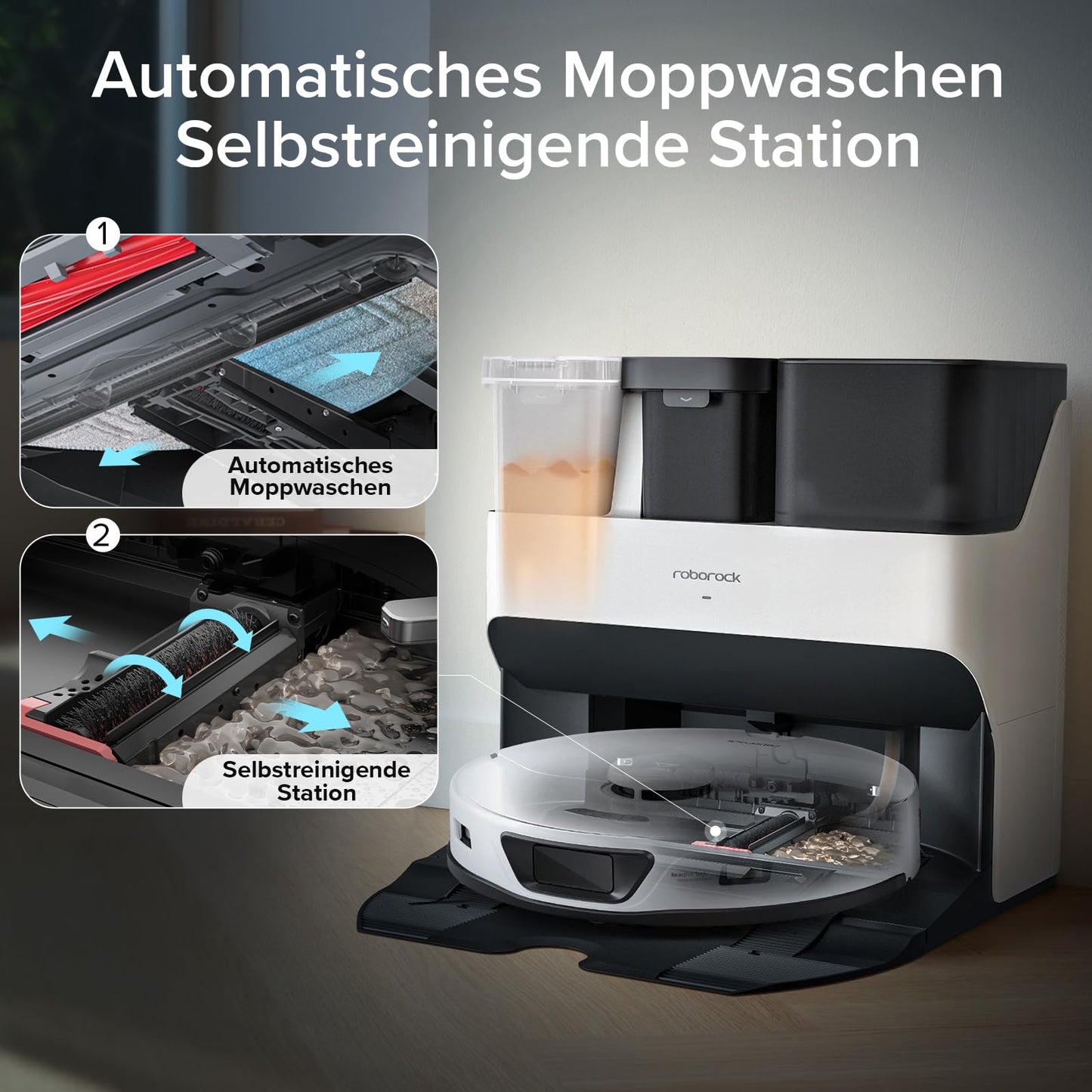 Roborock S7 Max Ultra Saug- und Wischroboter – 5.500Pa, Selbstreinigende Station, Hindernisvermeidung, App & Sprachsteuerung