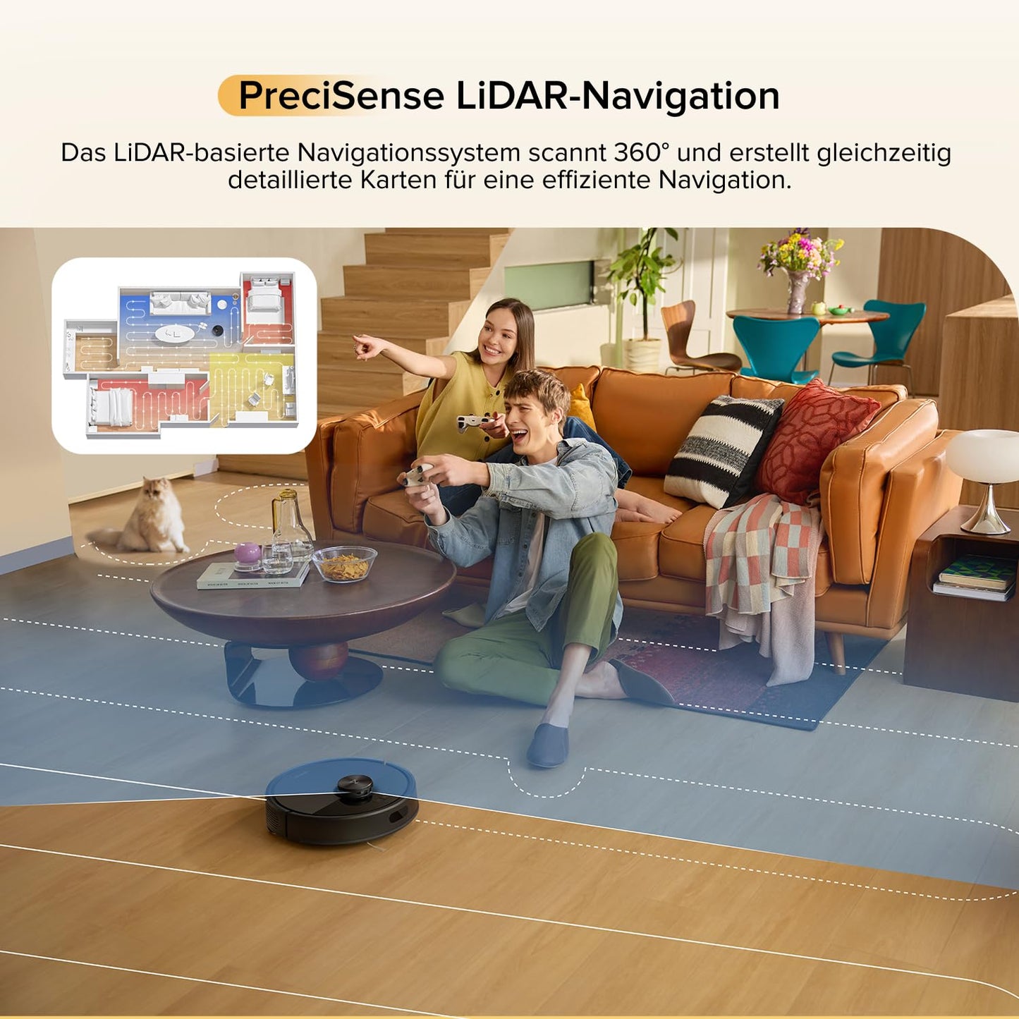 Roborock Q7 M5 Saugroboter – 10.000 Pa, Wischfunktion, Dual Anti-Tangle, LiDAR, App-Steuerung
