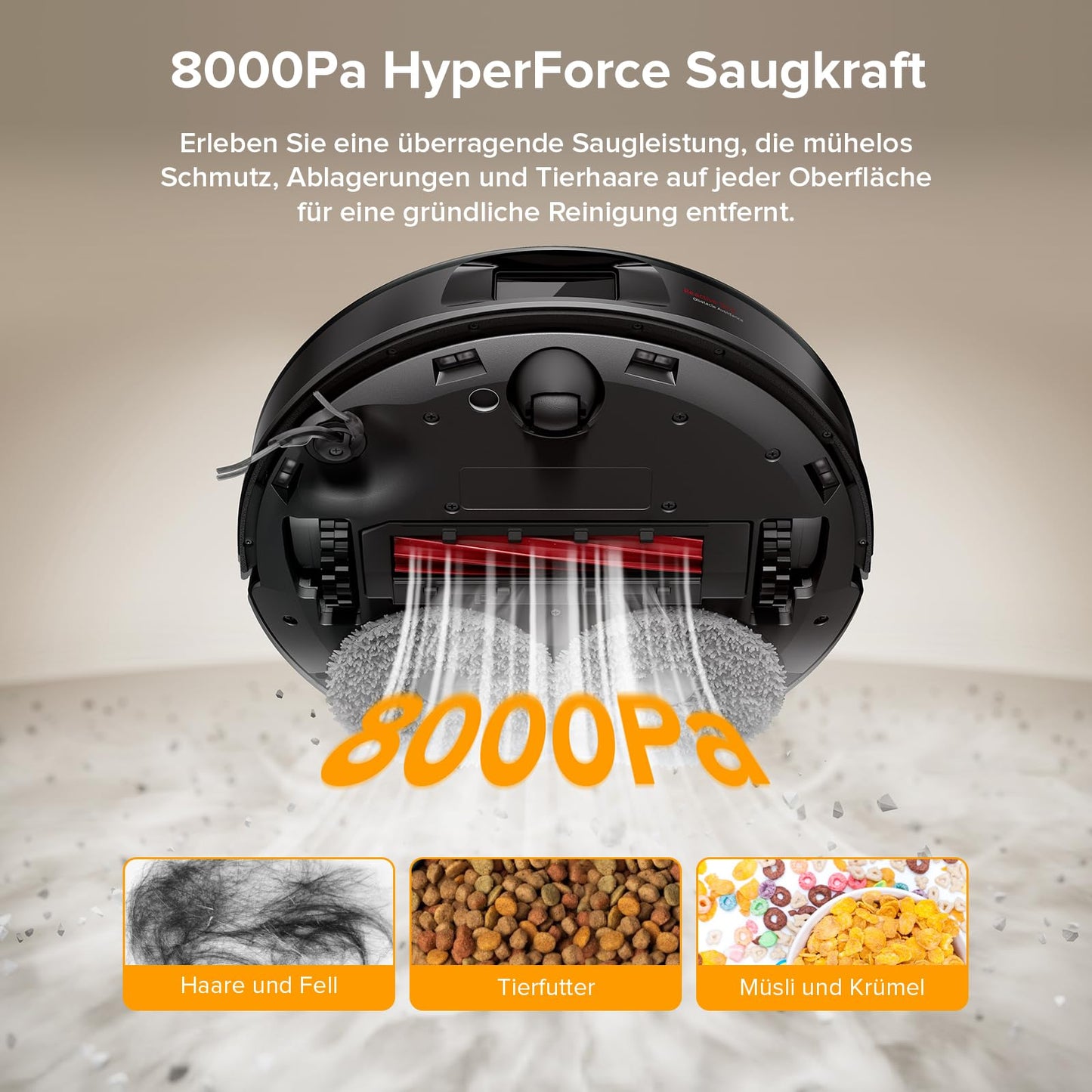 Roborock Qrevo Saugroboter – 8000Pa, Wischfunktion, Anti-Verfilzung