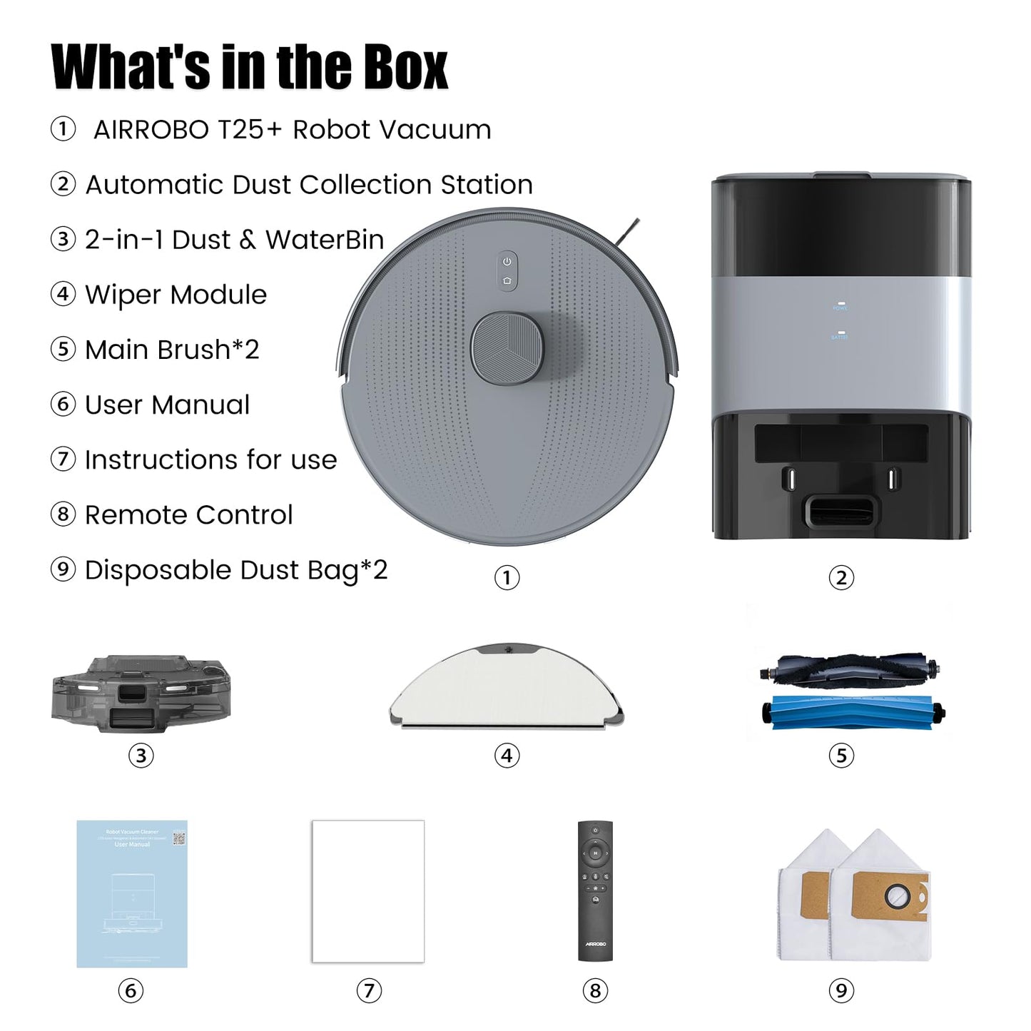AIRROBO T25+ Saug- und Wischroboter mit Absaugstation – 5500 Pa, LiDAR Navigation