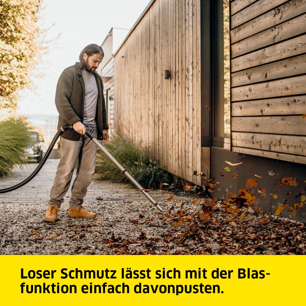 Kärcher WD 6 P S V Nass-/Trockensauger – 1300W, 30 L Edelstahlbehälter, Flachfaltenfilter, Blasfunktion