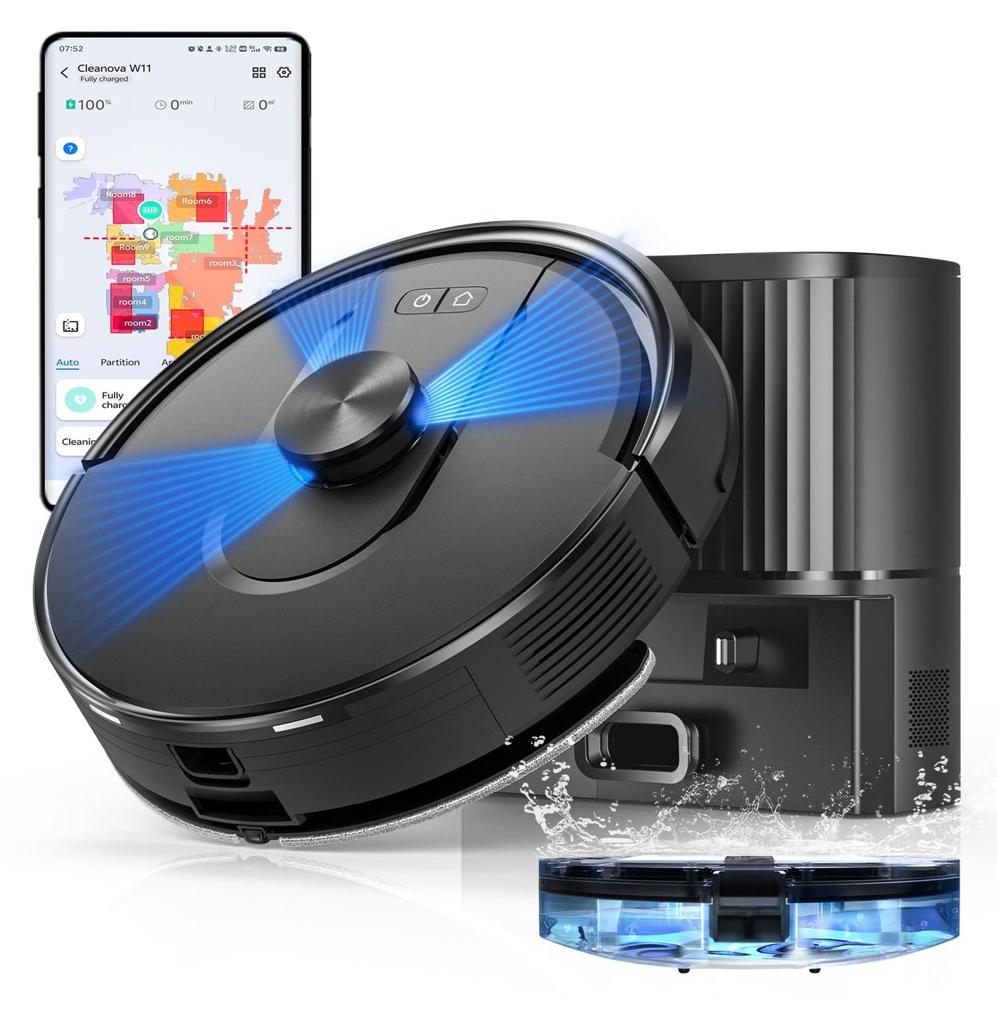Vexilar W11 Saugroboter 2-in-1 – 5.000 Pa, Wischfunktion, LiDAR, WiFi