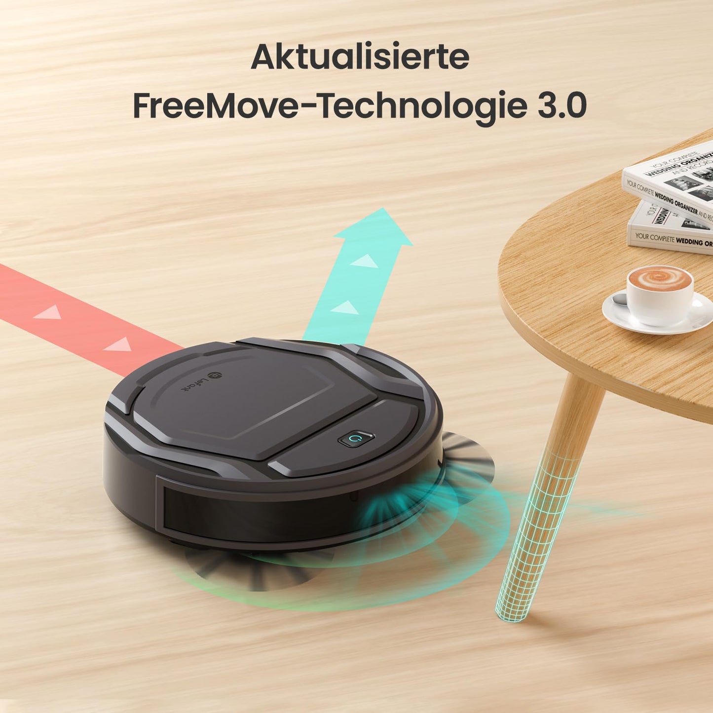 LEFANT M210P Superschlanker Saugroboter – WLAN & Alexa-kompatibel, Selbstaufladend, Leise für Teppiche, Tierhaare & Hartböden