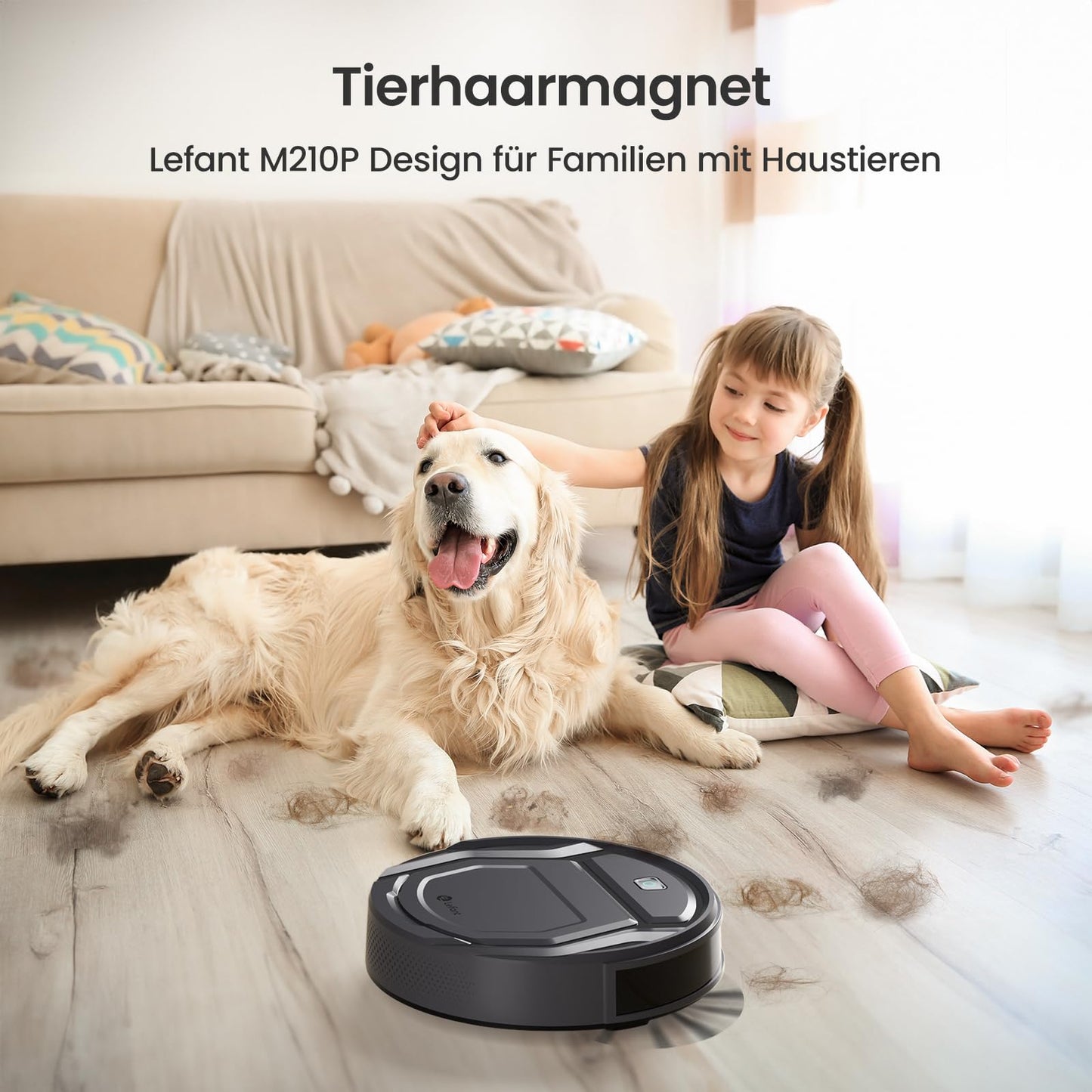 LEFANT M210P Superschlanker Saugroboter – WLAN & Alexa-kompatibel, Selbstaufladend, Leise für Teppiche, Tierhaare & Hartböden