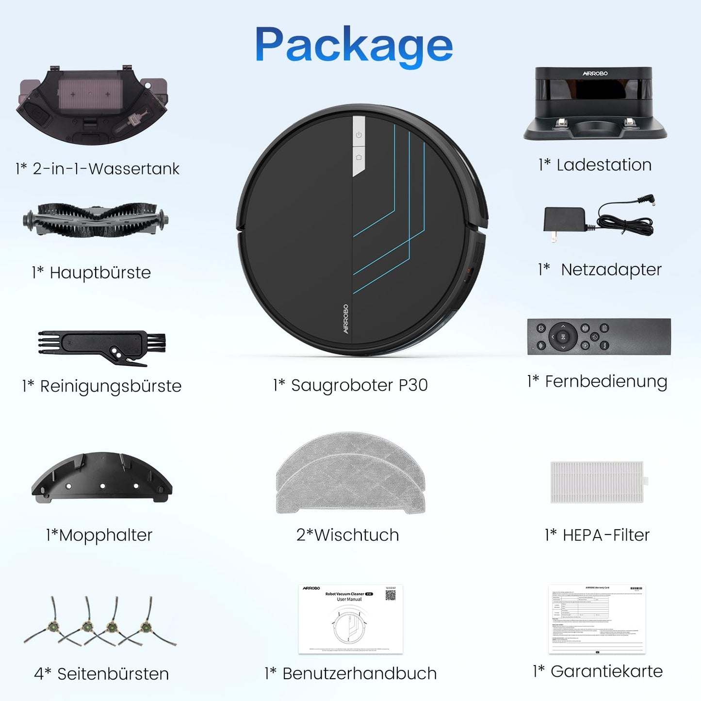 AIRROBO P30 Saug- & Wischroboter – 3000 Pa, 3-in-1 Reinigung