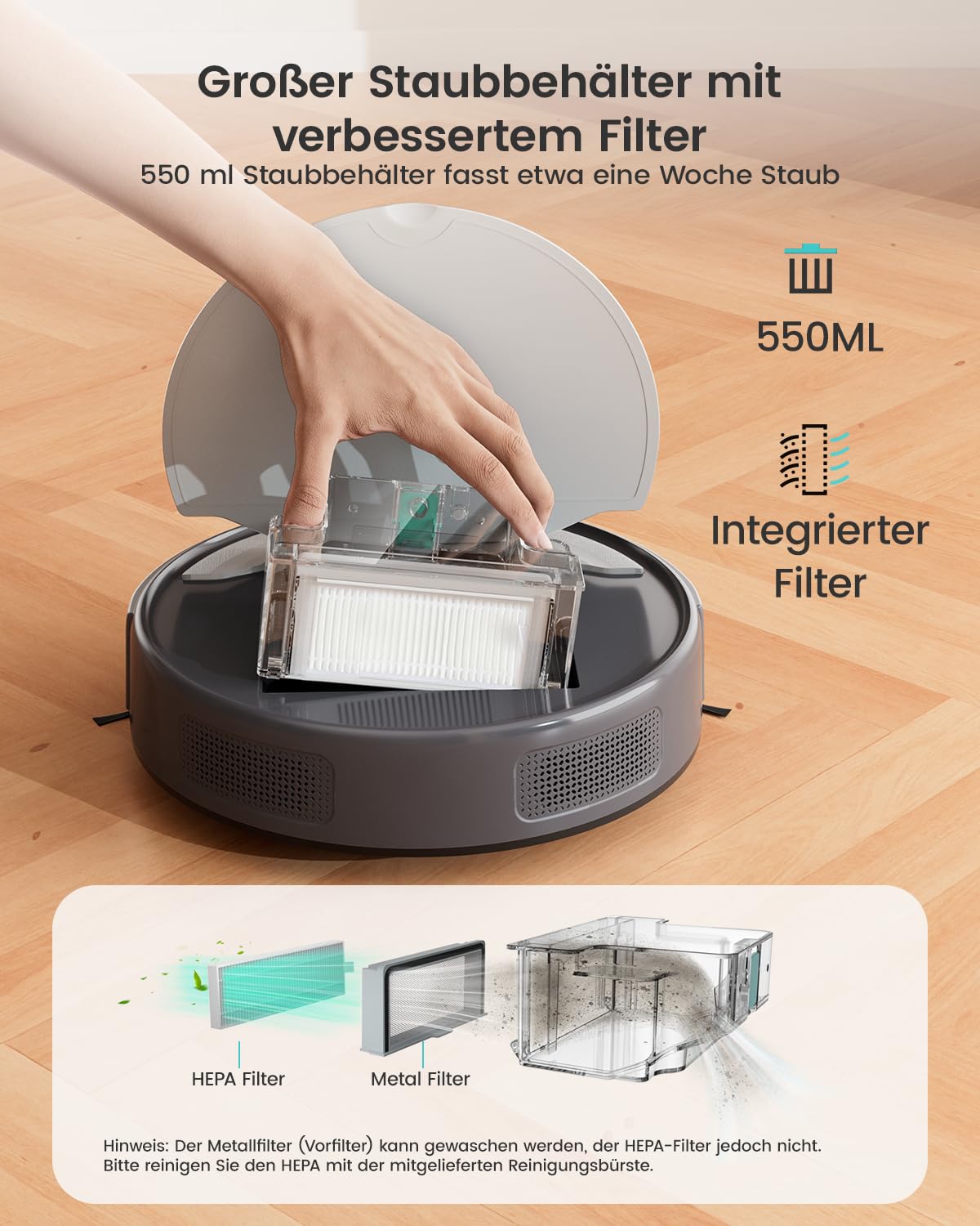 LEFANT M310G Saugroboter – 4500 Pa, PSD-Navigation, 180 Min Laufzeit, HEPA-Filter
