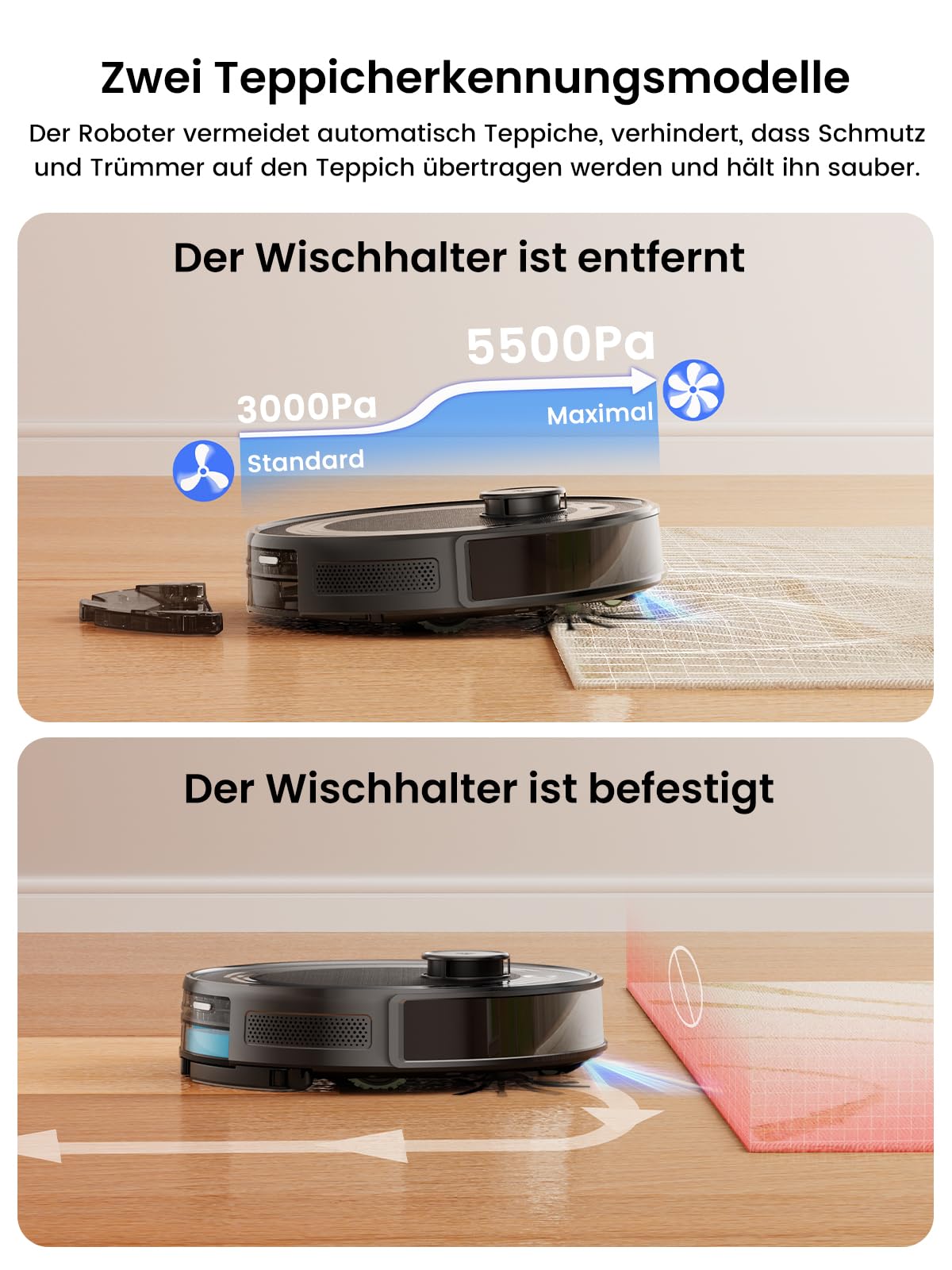 LEFANT M2 Pro Saugroboter 3-in-1 – 6.000 Pa, Wischfunktion, Auto-Absaugstation, LiDAR