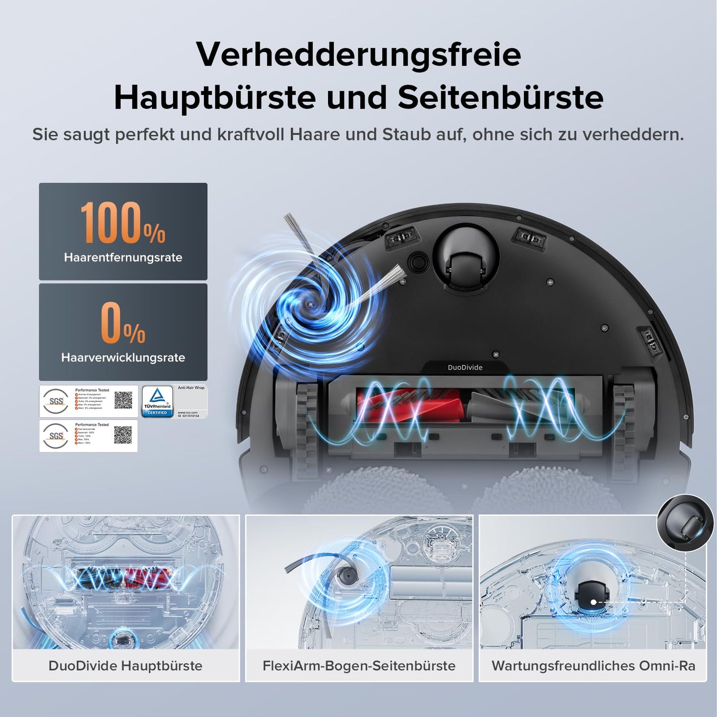 roborock Qrevo Edge S5A – Saug- & Wischroboter, 18.500 Pa, Dual Anti-Tangle