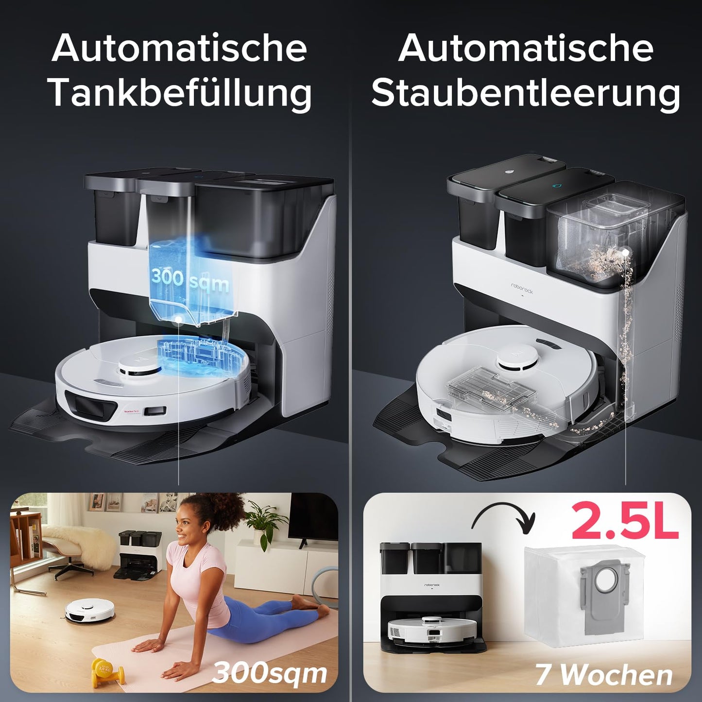 Roborock S7 Max Ultra Saug- und Wischroboter – 5.500Pa, Selbstreinigende Station, Hindernisvermeidung, App & Sprachsteuerung