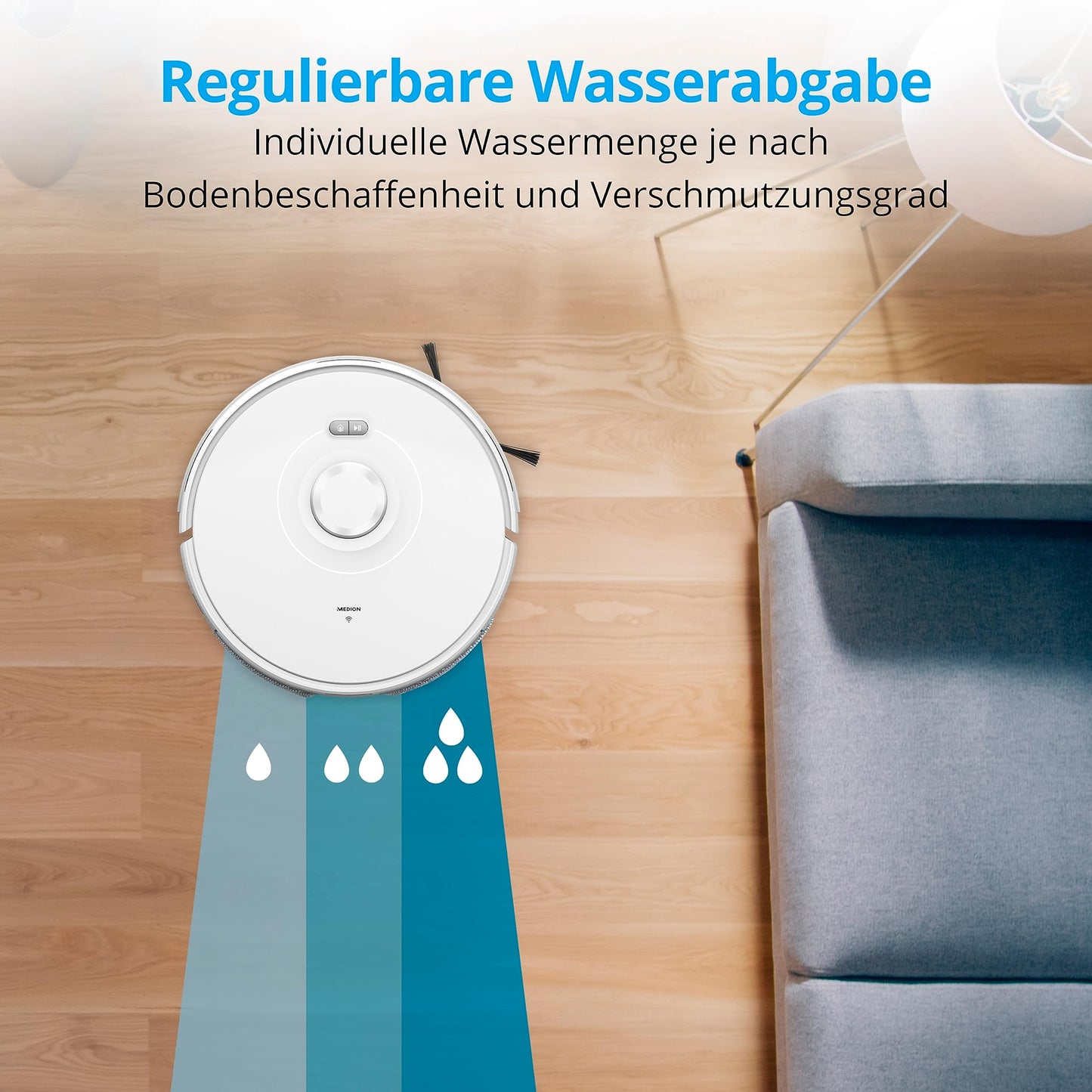 MEDION X10 SW Saug- & Wischroboter – 2.700 Pa, Lasernavigation, App & Sprachsteuerung