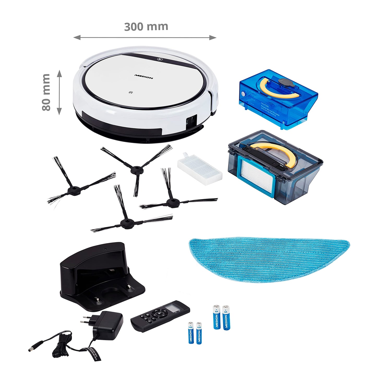 MEDION E32 SW Saug- & Wischroboter – 2-in-1, 120 Min Laufzeit