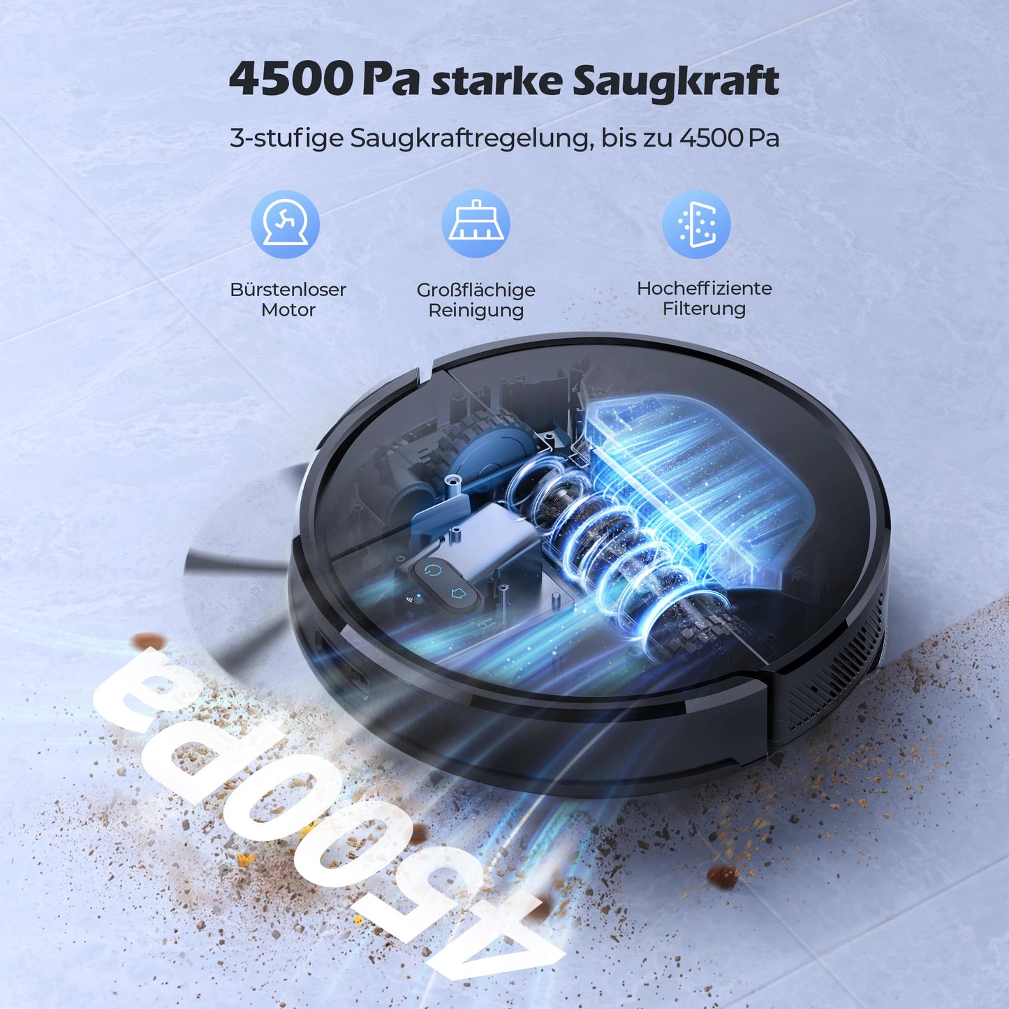 Lubluelu SL68 Plus Saug- & Wischroboter mit Absaugstation – 4500 Pa, 3-in-1 Reinigung, LiDAR, App & Alexa