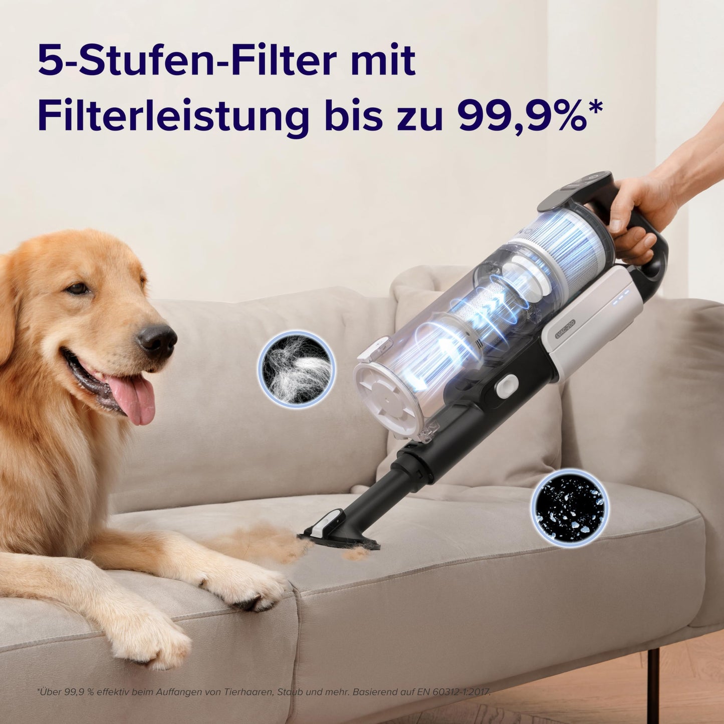 Levoit LVAC-200 Akku-Staubsauger – 4-in-1 Kabellos, Anti-Haar, 99,9 % Filterleistung