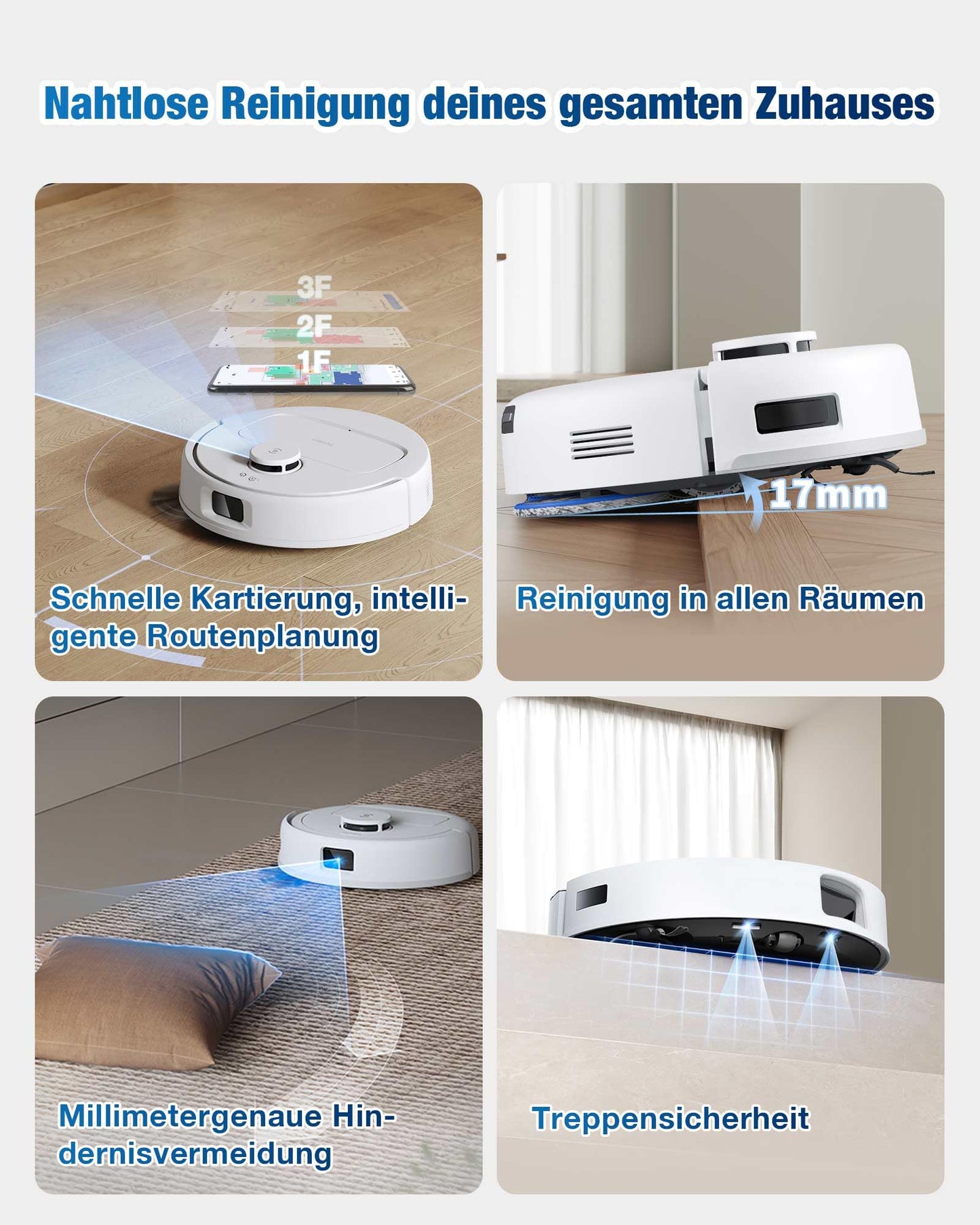 ECOVACS DEEBOT Mini – Saug- und Wischroboter mit 9.000 Pa, LiDAR, Selbstreinigung & Anti-Haar-Technologie