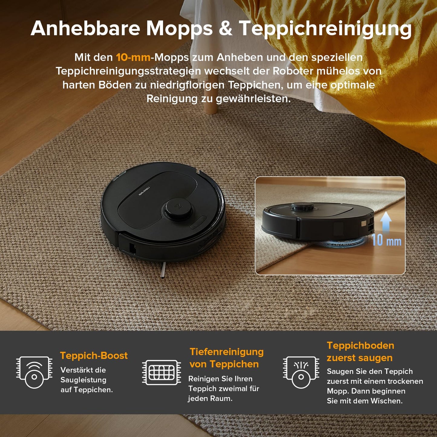 Roborock Qrevo Saugroboter – 8000Pa, Wischfunktion, Anti-Verfilzung