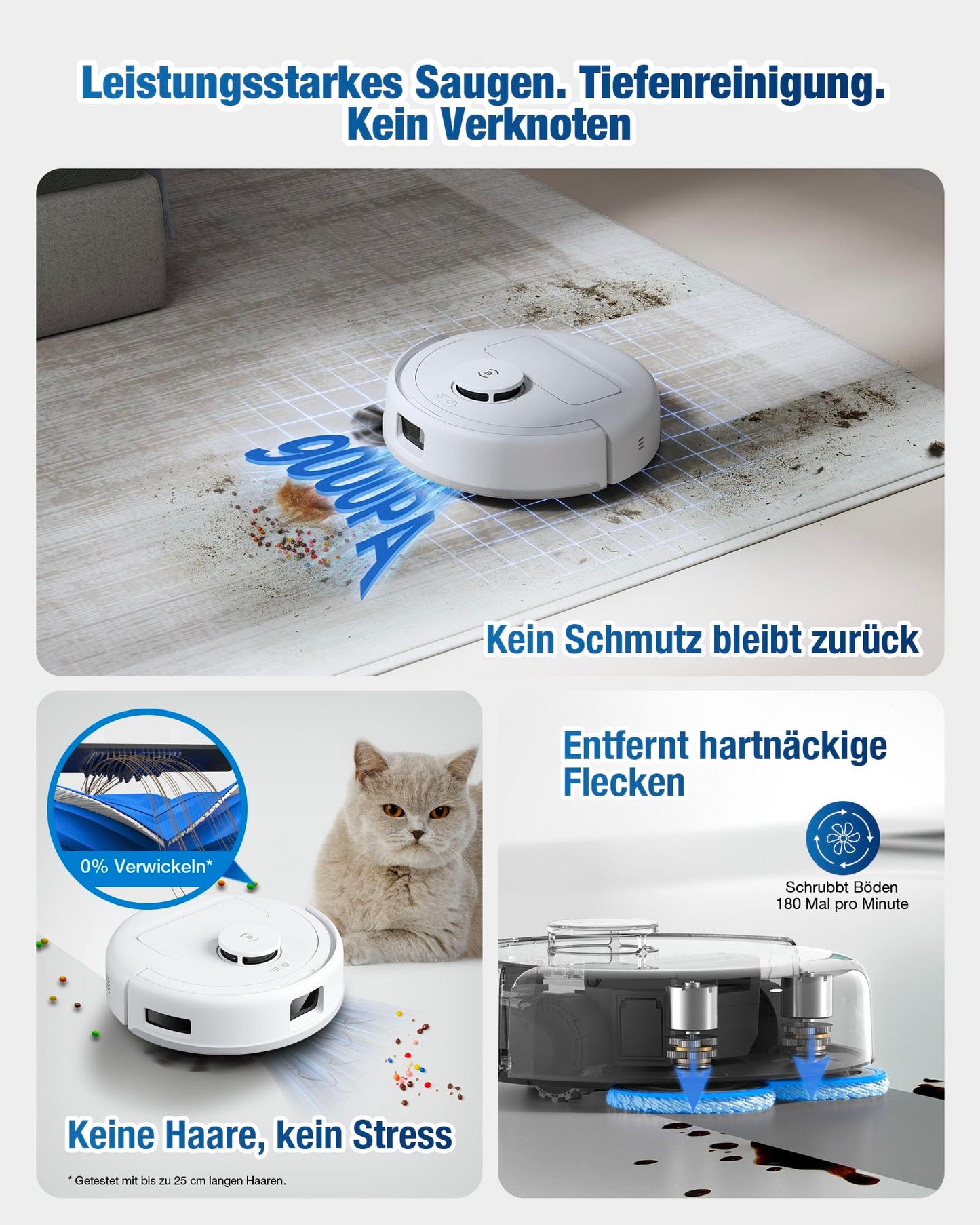 ECOVACS DEEBOT Mini – Saug- und Wischroboter mit 9.000 Pa, LiDAR, Selbstreinigung & Anti-Haar-Technologie
