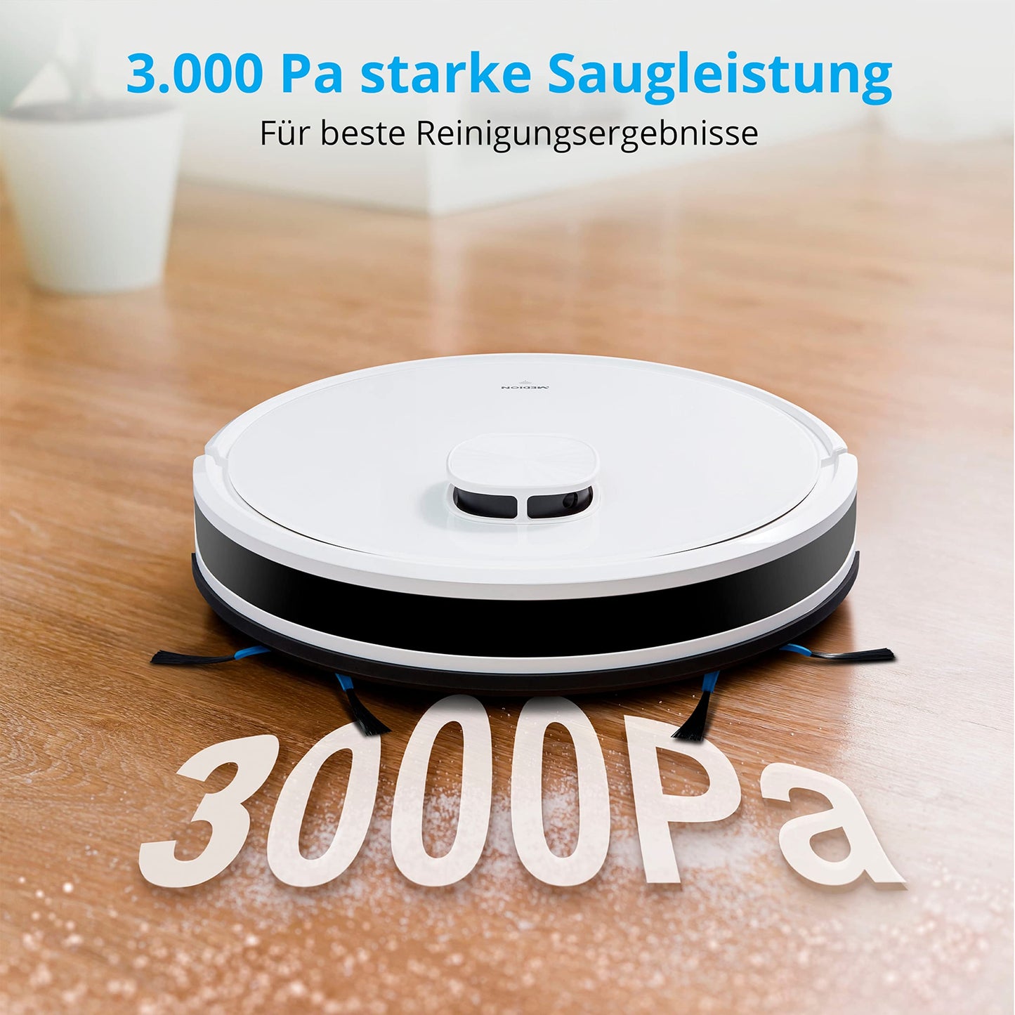 MEDION X20 SW+ Saugroboter mit Absaugstation – 2-in-1 Wischen & Saugen, 3.000 Pa, Lasernavigation
