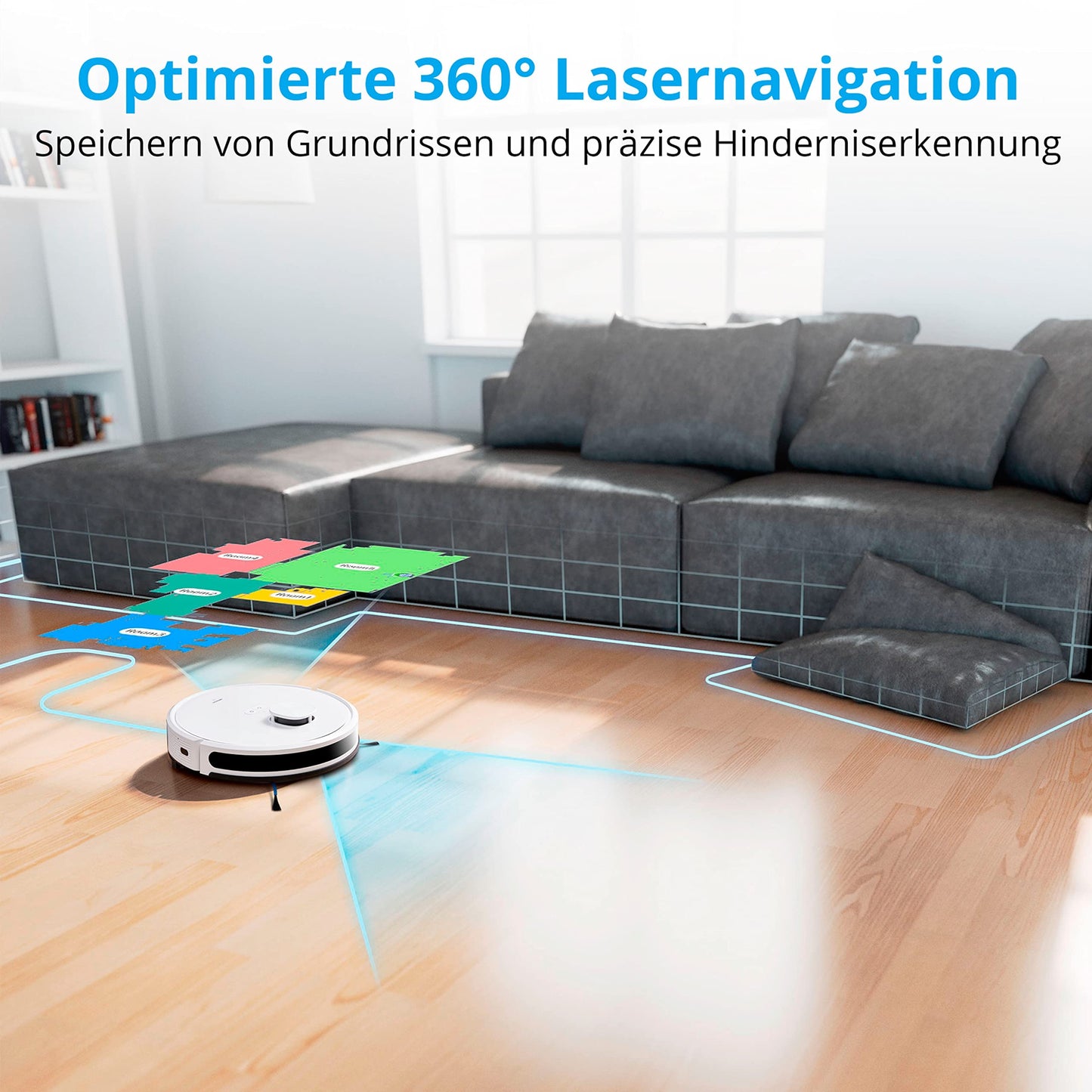 MEDION X20 SW+ Saugroboter mit Absaugstation – 2-in-1 Wischen & Saugen, 3.000 Pa, Lasernavigation
