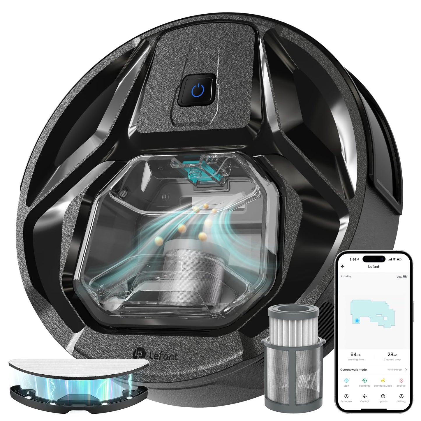 LEFANT M320 Saugroboter 3-in-1 – 6000Pa, Wischfunktion, App & Alexa, 210 Min Laufzeit, Ideal für Tierhaare & Teppiche