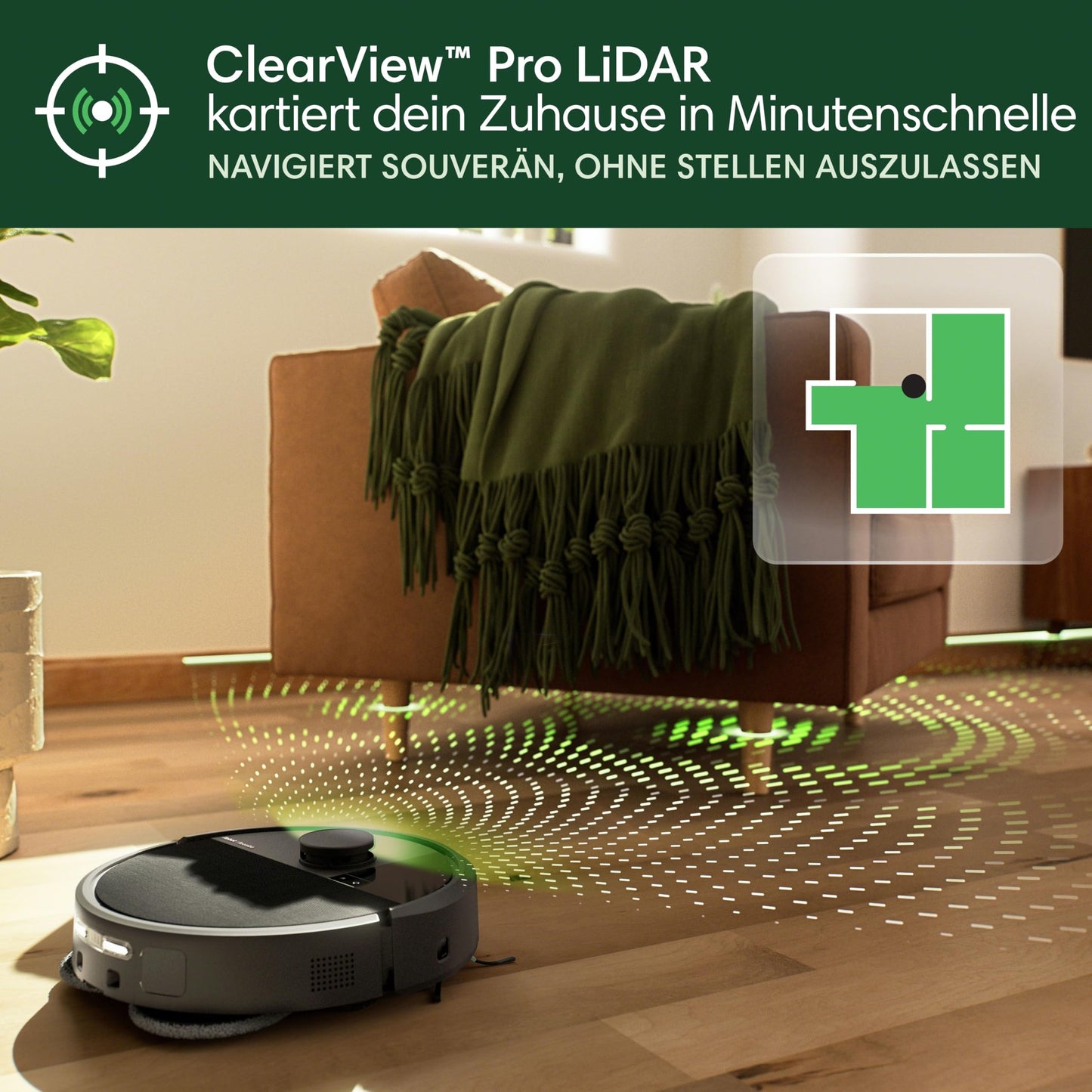 iRobot Roomba Plus 505 Combo Saug- und Wischroboter – AutoWash Dock, 7000 Pa, ClearView LiDAR