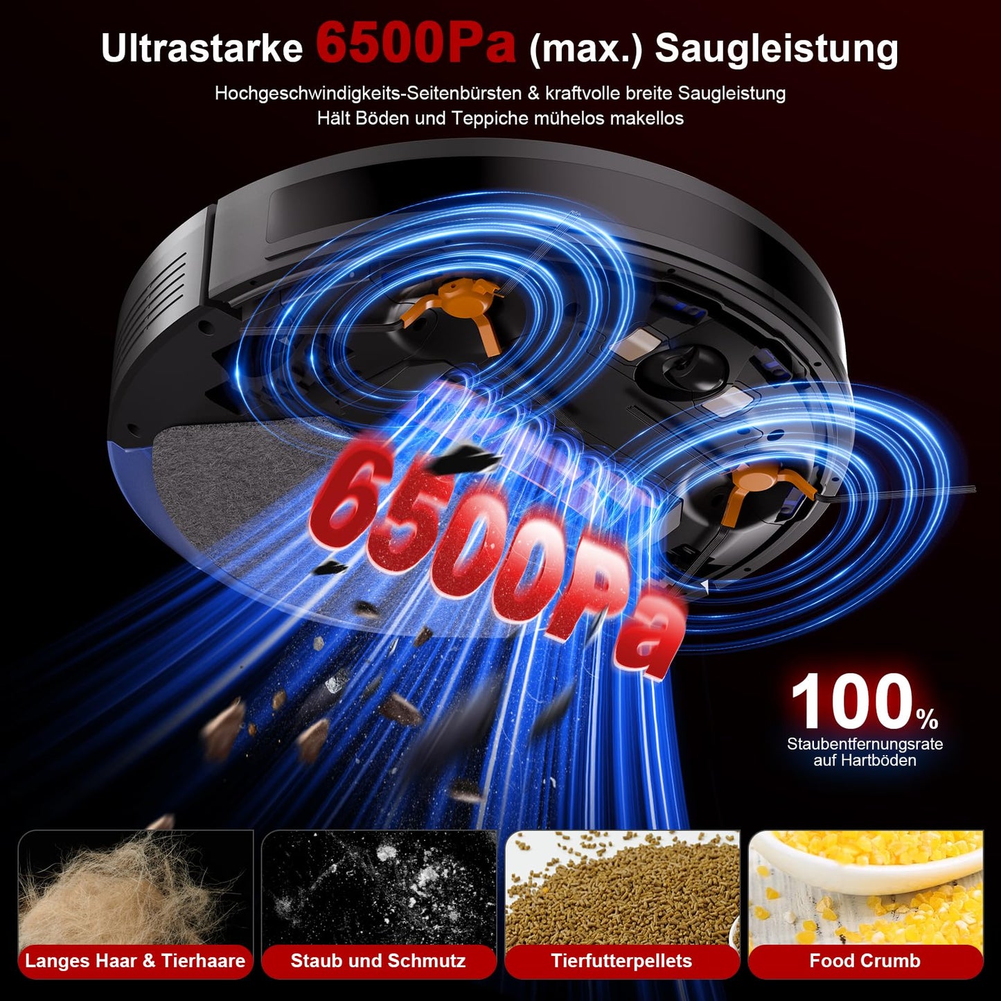 Chuboor J01 3-in-1 Saug- & Wischroboter – 6.500 Pa, LiDAR, App & Alexa, 150 Min Laufzeit