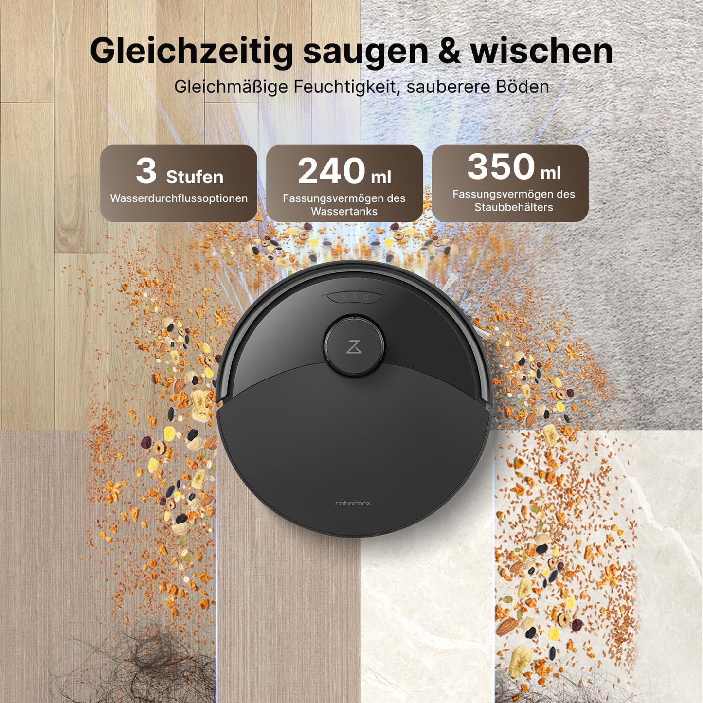 roborock Q10 X5+ Saug- und Wischroboter – 10.000 Pa, Auto-Entleerungsstation, Dual Anti-Tangle