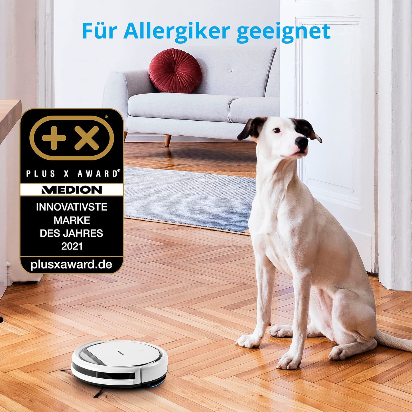 MEDION E32 SW Saug- & Wischroboter – 2-in-1, 120 Min Laufzeit