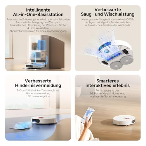 Xiaomi Robot Vacuum X20+ – Saug- & Wischroboter mit Absaugstation, 6000 Pa