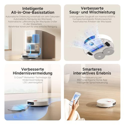Xiaomi Robot Vacuum X20+ – Saug- & Wischroboter mit Absaugstation, 6000 Pa