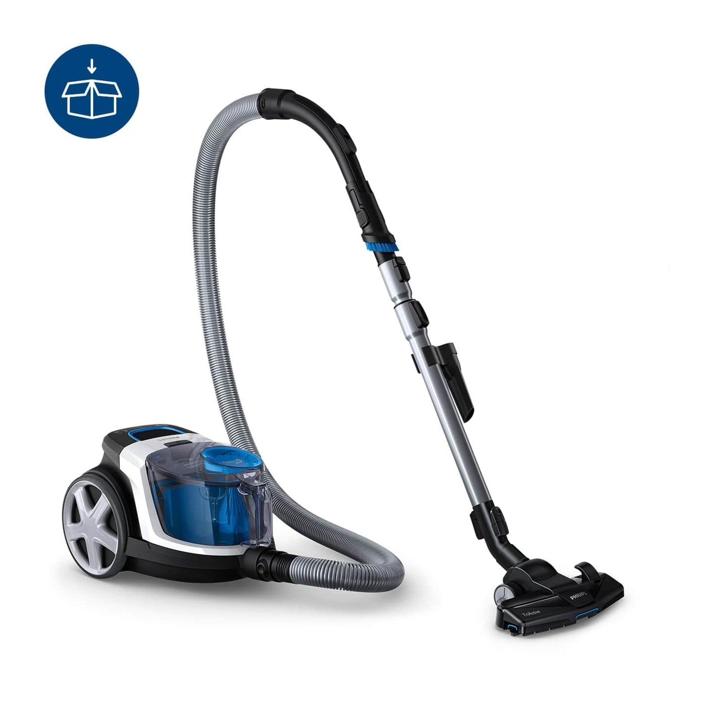Philips PowerPro Compact Kabelloser Staubsauger – 900 W, Beutellos, HEPA