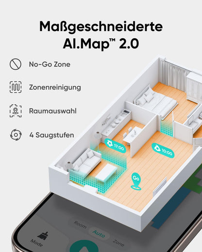 eufy C10 Saugroboter mit Automatischer Absaugstation, Ultraflach