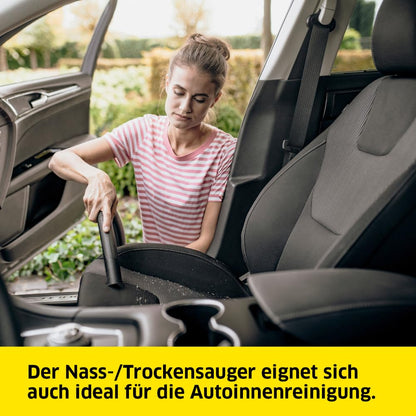 Kärcher WD 6 P S V Nass-/Trockensauger – 1300W, 30 L Edelstahlbehälter, Flachfaltenfilter, Blasfunktion