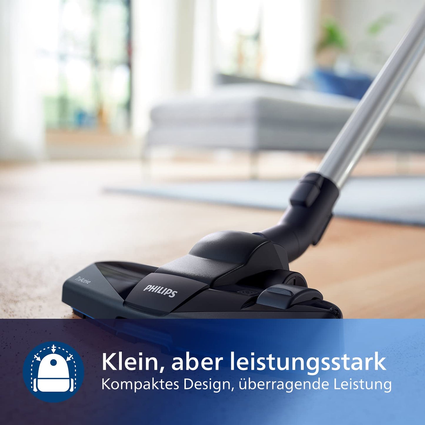 Philips PowerPro Compact Kabelloser Staubsauger – 900 W, Beutellos, HEPA